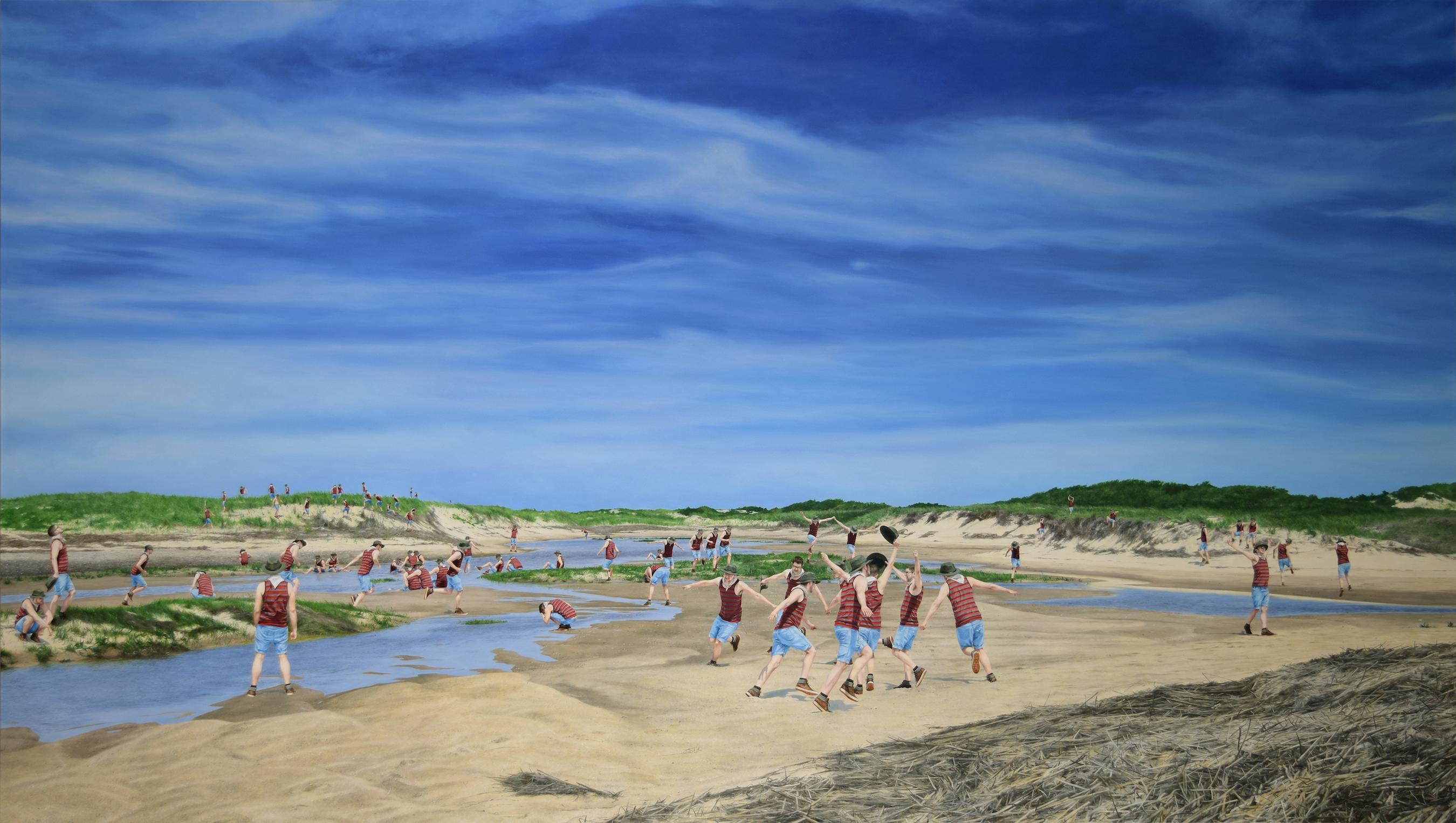 Cobi Moules Figurative Painting – Ohne Titel (Salt Marsh Herring Cove)