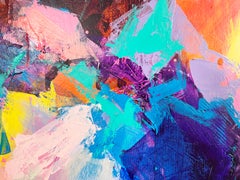 Dream Bigger, 48" x 72", large bright colorful abstract, acrylic on canvas, 2023