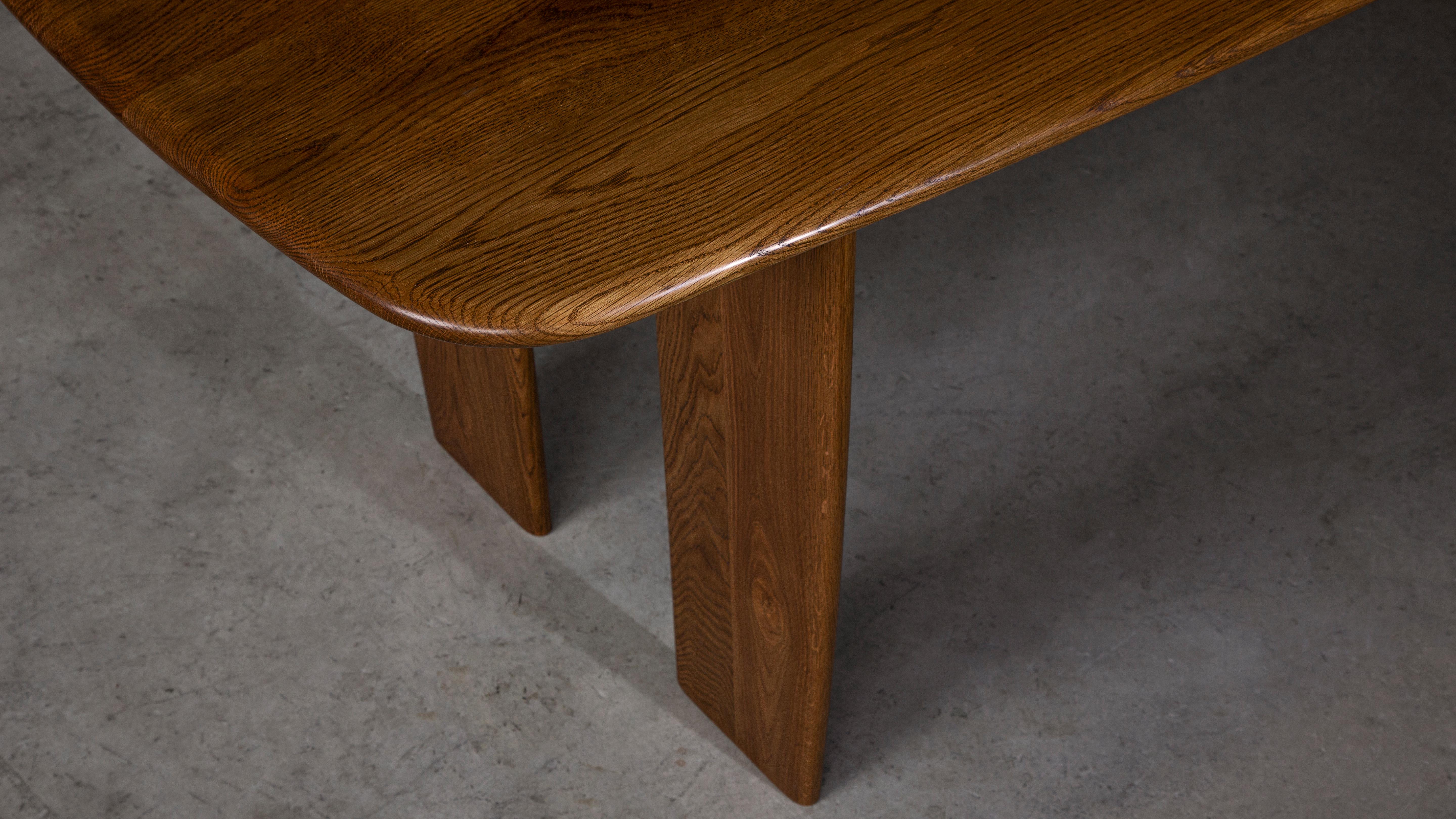 Contemporary Coble Dining Table - Solid Oak — seats 10 For Sale