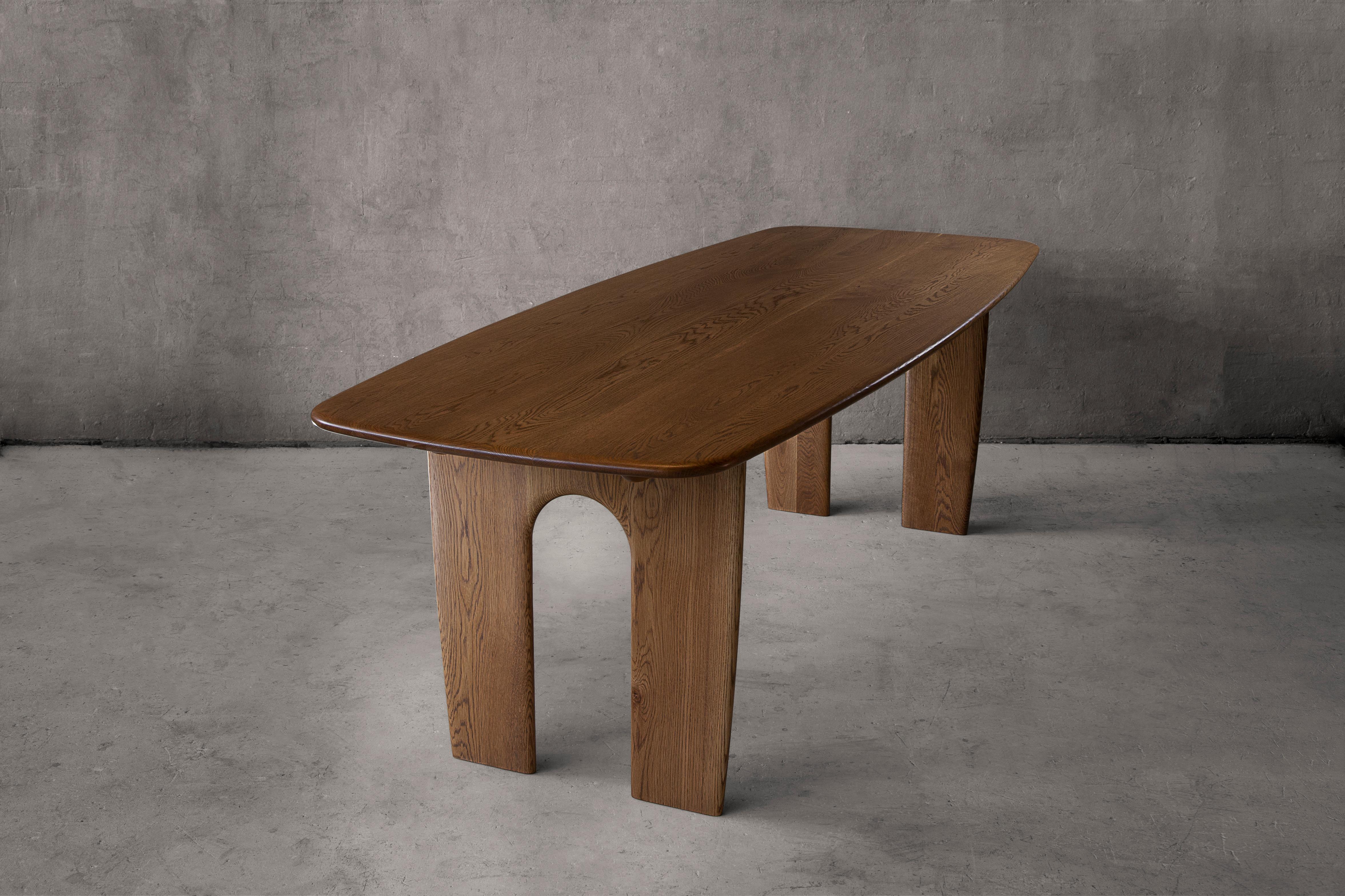 Portuguese Coble Dining Table - Wooden Oak Veneer — seats 6-8  For Sale