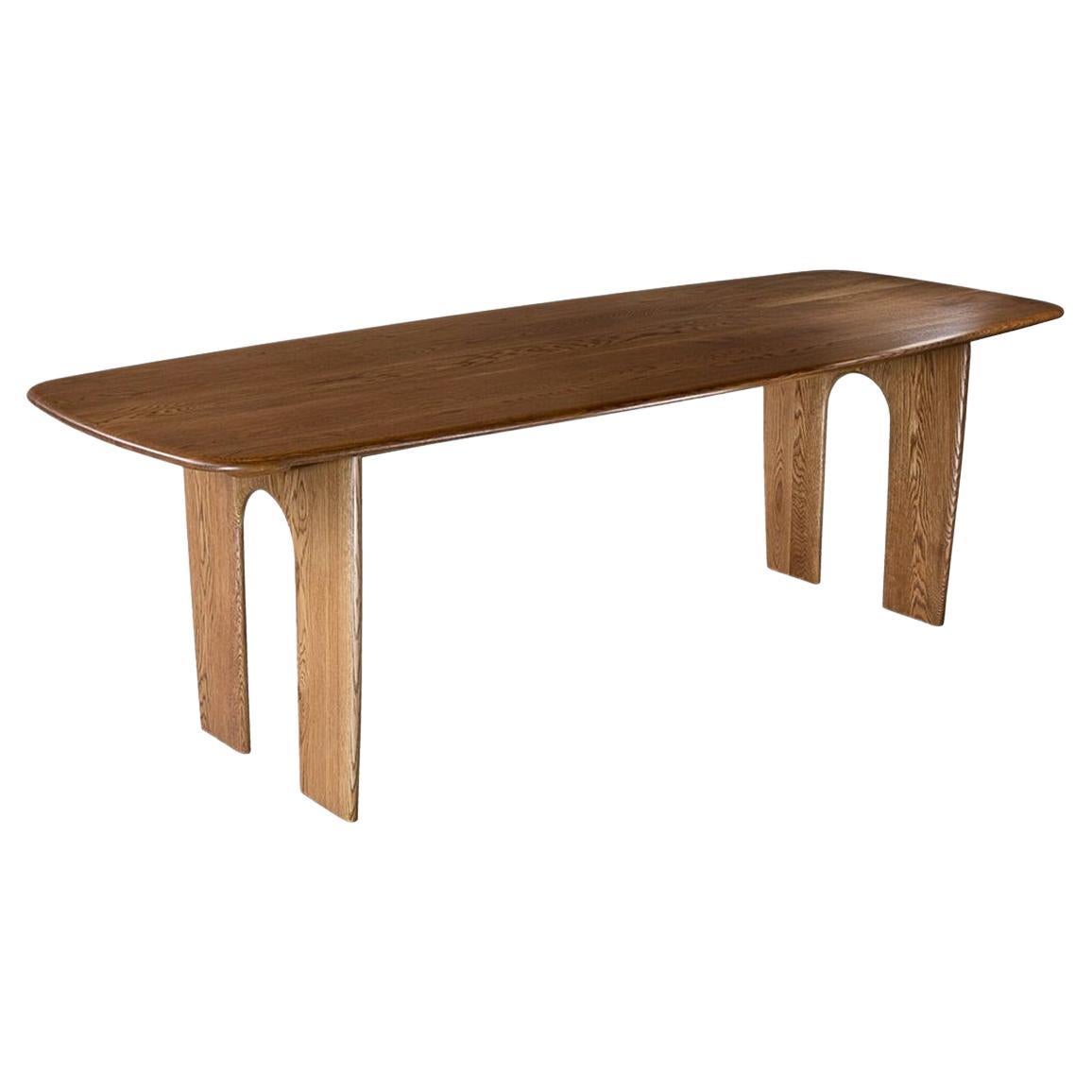 Coble Dining Table - Wooden Oak Veneer — seats 6-8 