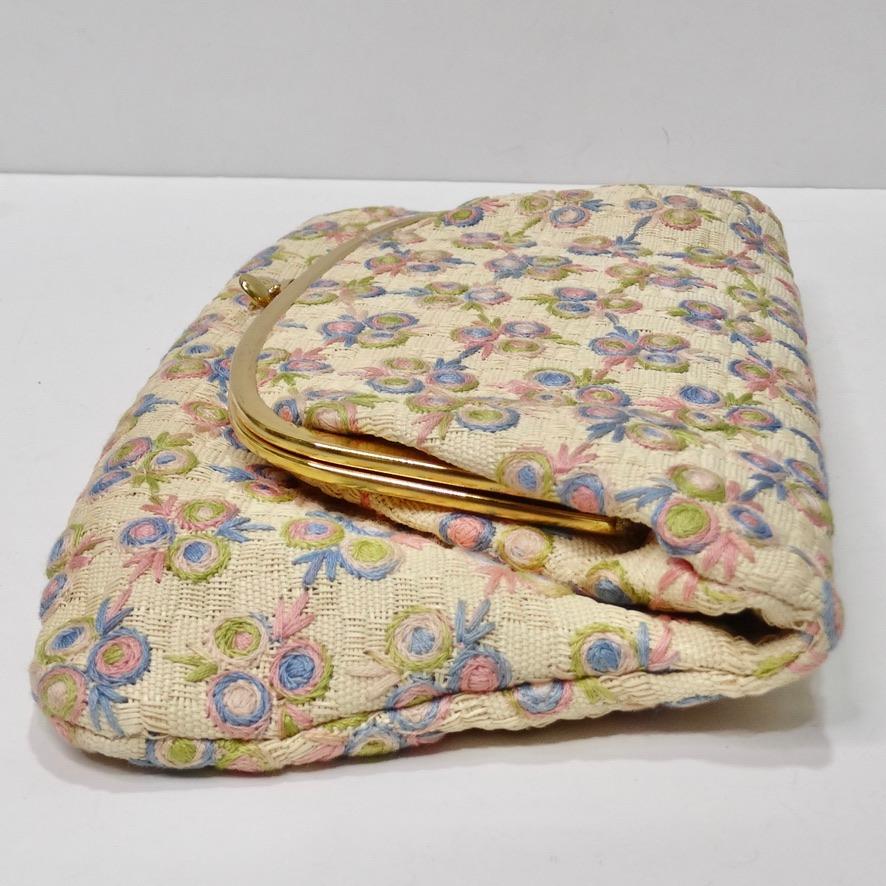 Women's or Men's Coblentz 1960s Original Fold Over Embroidered Clutch For Sale