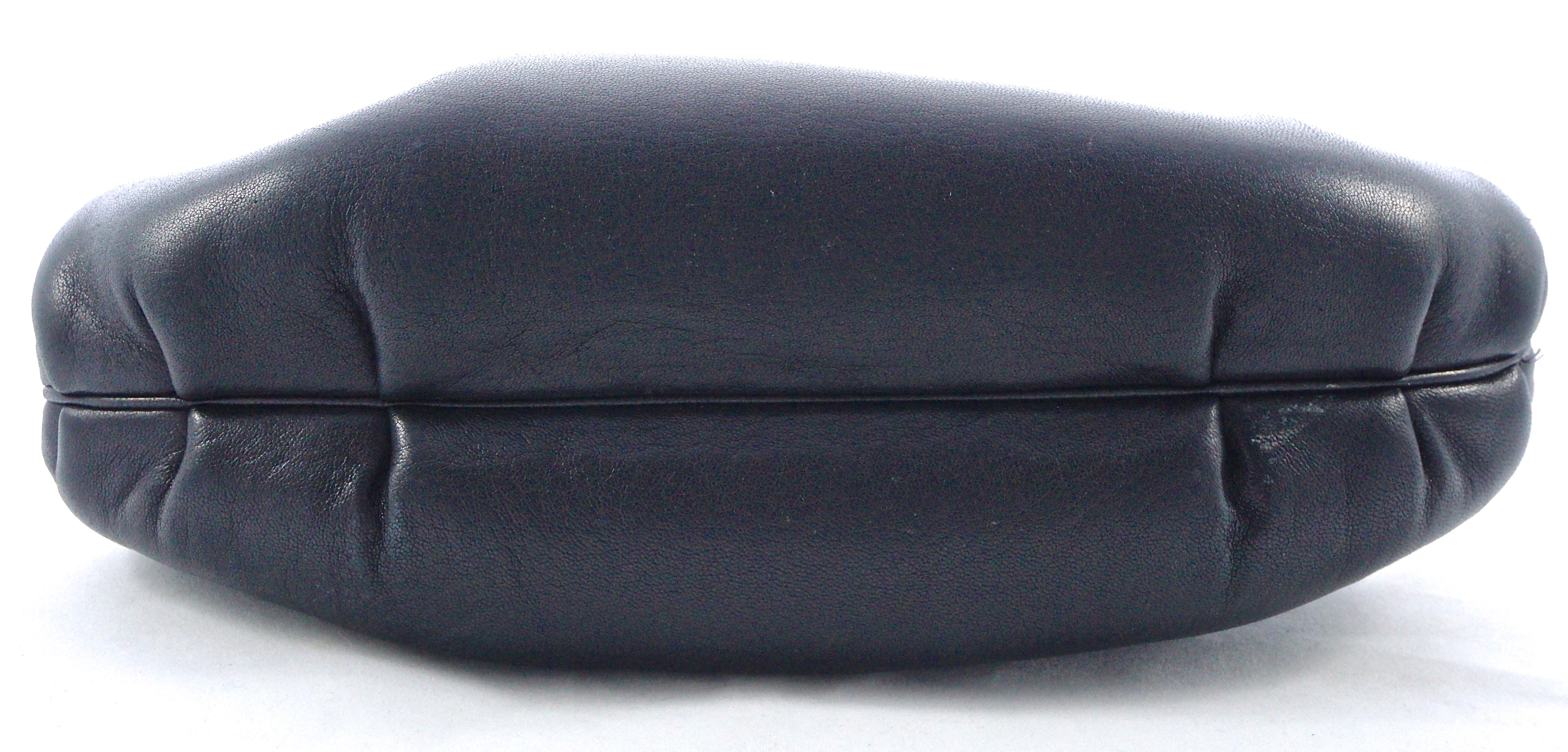 Women's or Men's Coblentz Italian Soft Black Leather Handbag with a Faux Tortoiseshell Clasp