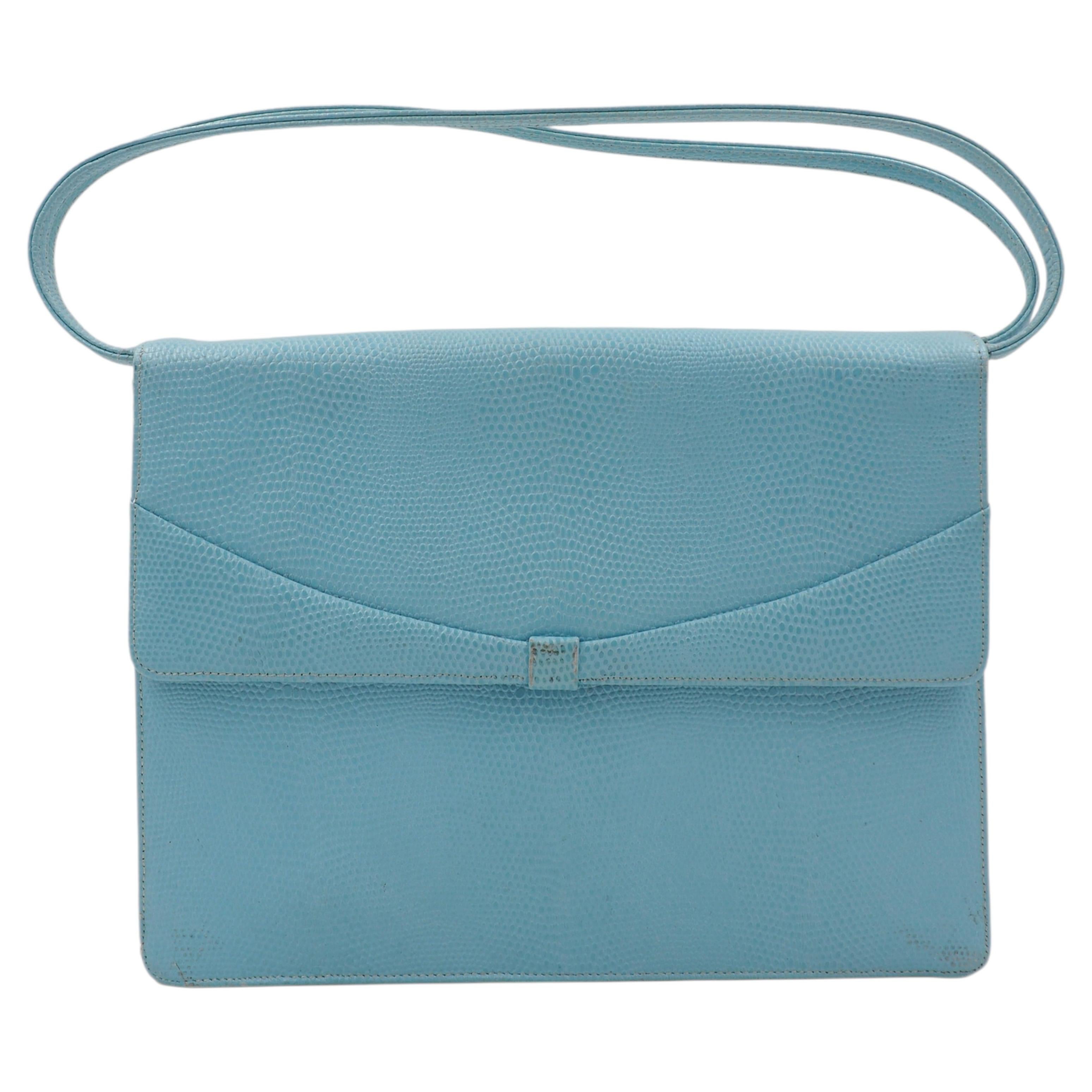 Coblentz Original Sac à main en lézard bleu ciel