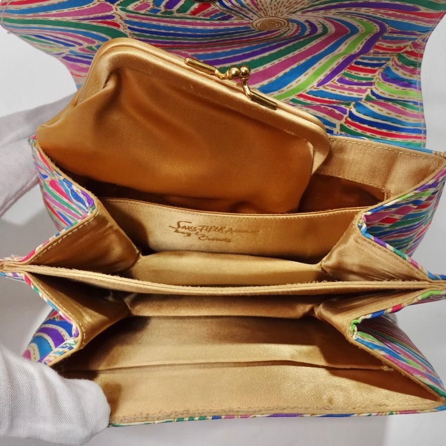 Coblentz Saks Fifth Avenue Multicolor Fold Over Handbag For Sale 6