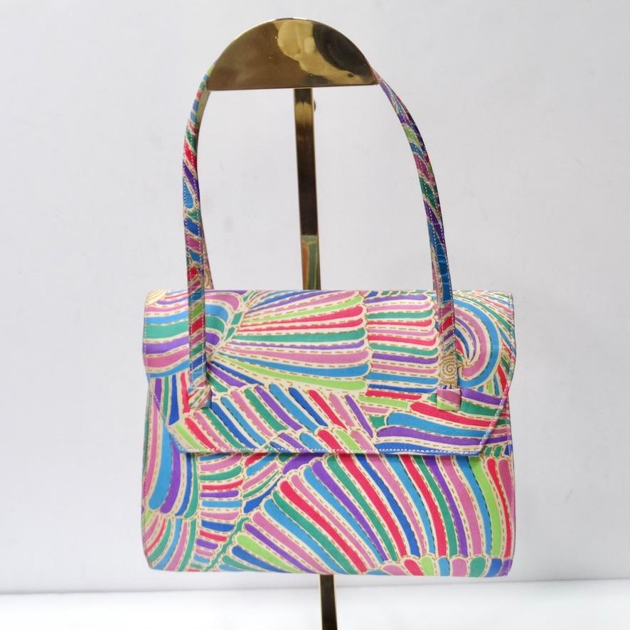Coblentz Saks Fifth Avenue Multicolor Fold Over Handbag For Sale 1