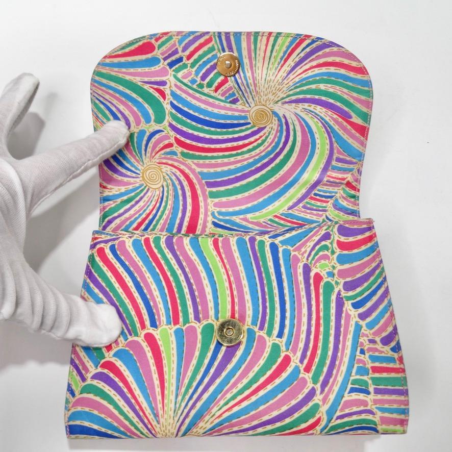 Coblentz Saks Fifth Avenue Multicolor Fold Over Handbag For Sale 3