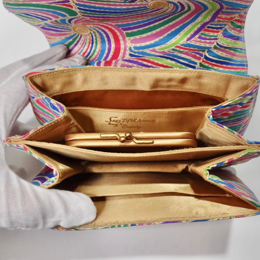 Coblentz Saks Fifth Avenue Multicolor Fold Over Handbag For Sale 5