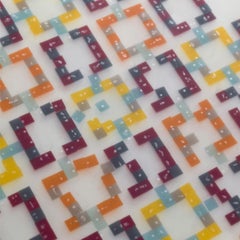 Table basse en bois de mosaïque Cobog