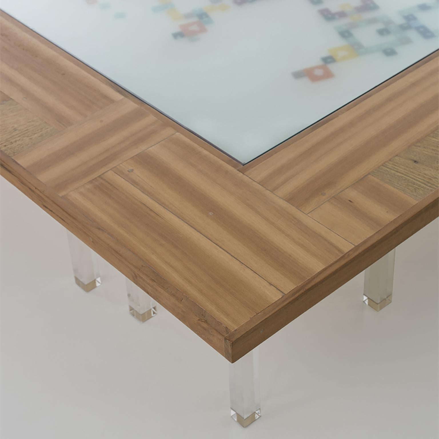 Table basse en bois de mosaïque Cobog Neuf - En vente à Roma, IT