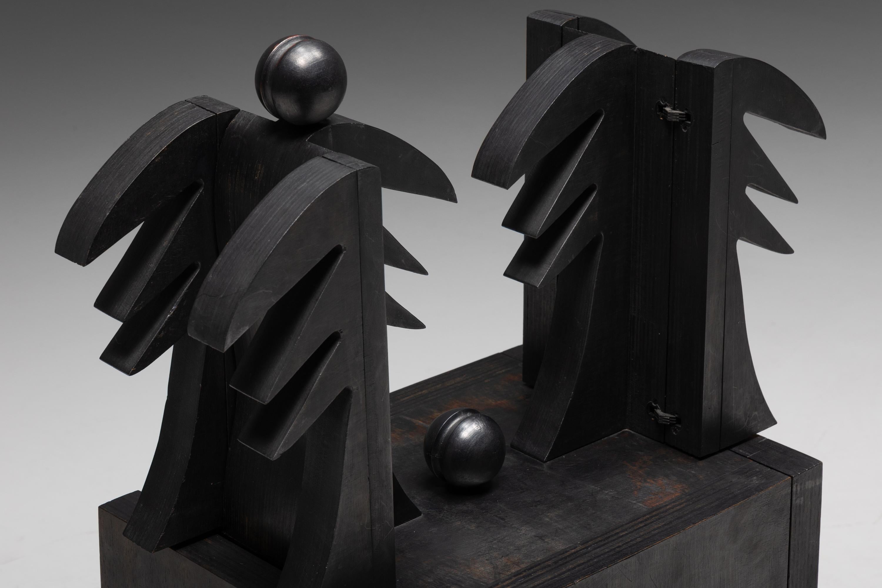 Wood CoBrA Art Sculpture 'Oizal' by Serge Vandercam, 1974