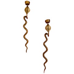 Cobra Brass Candleholders/Wall Sconces