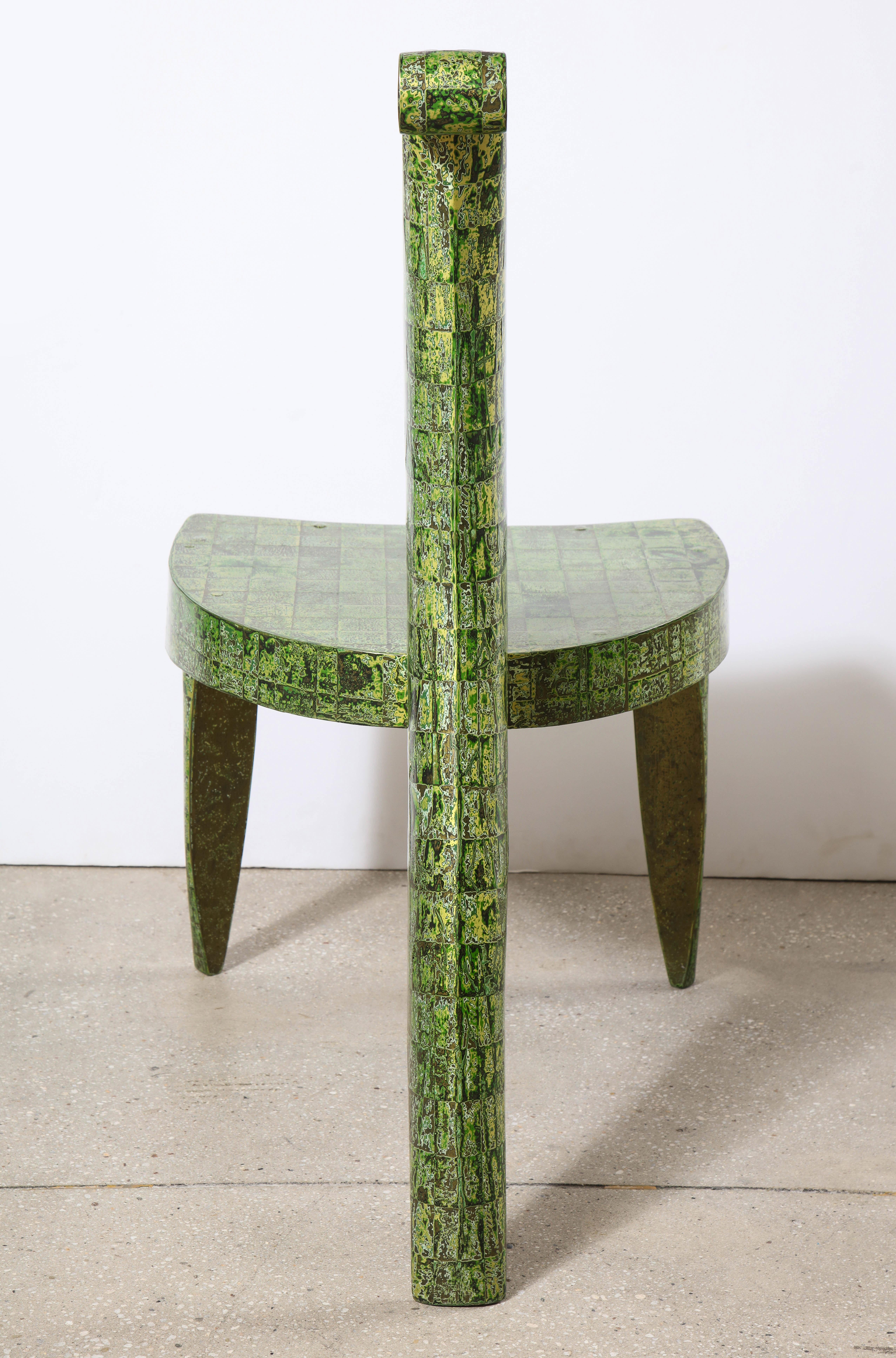 “Cobra” sculptural green lacquered chair, by Alasdair Cooke For Sale 6