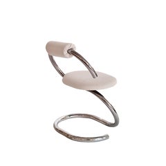 Cobra Chairs in White Bouclé Fabric by Giotto Stoppino, Set of 4