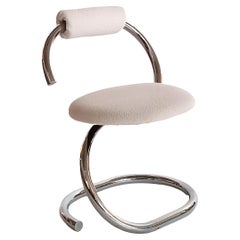 Chaises Cobra en tissu bouclé blanc par Giotto Stoppino, ensemble de 4