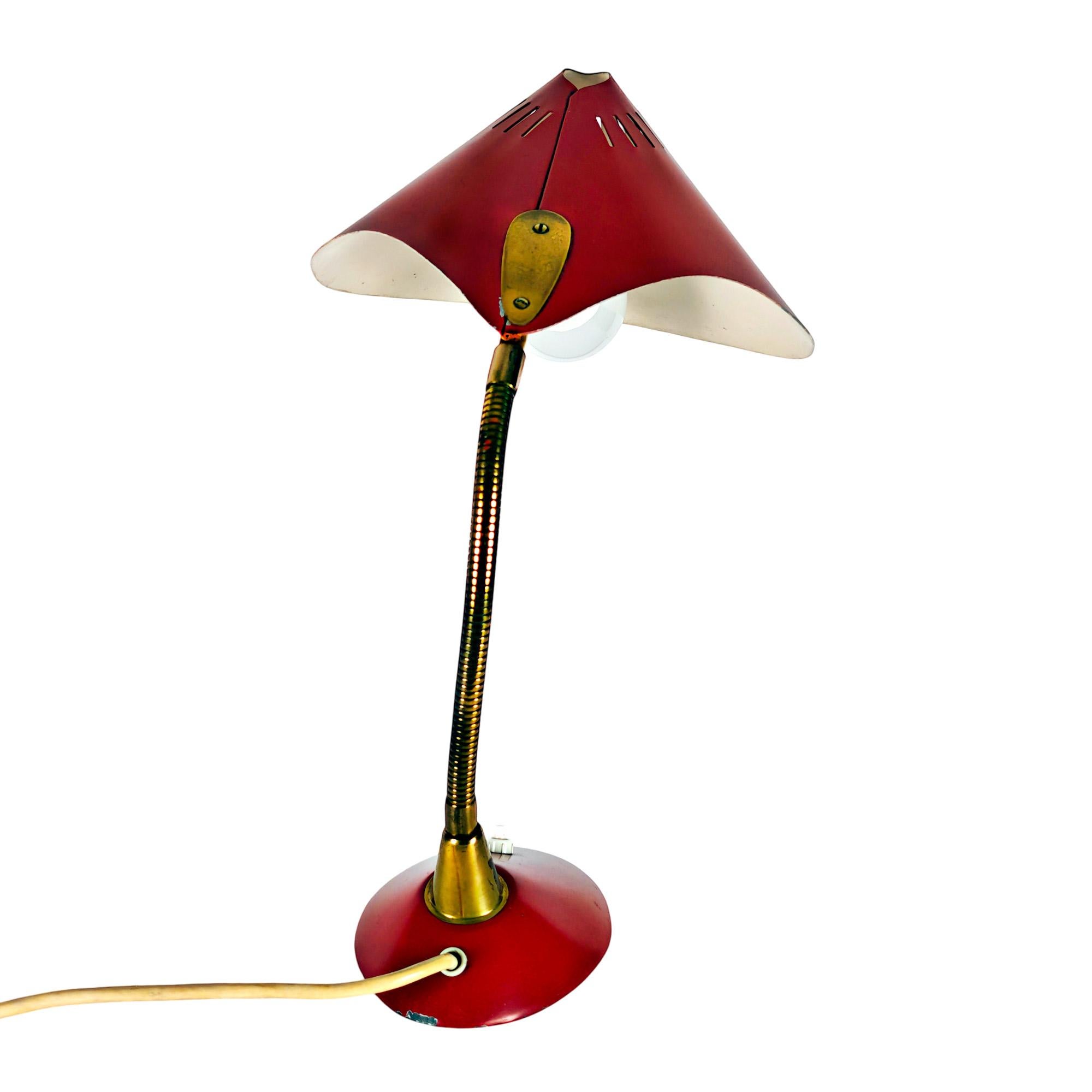 Brass “Cobra” desk lamp by Cosack brothers – Germany 1955 For Sale
