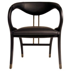Cobra Dining Chair: Solid Oak & Black Leather, Modern Design