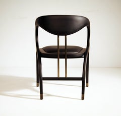 Cobra Dining Chair Set of Six, Solid Oak & Leather, Modern Design