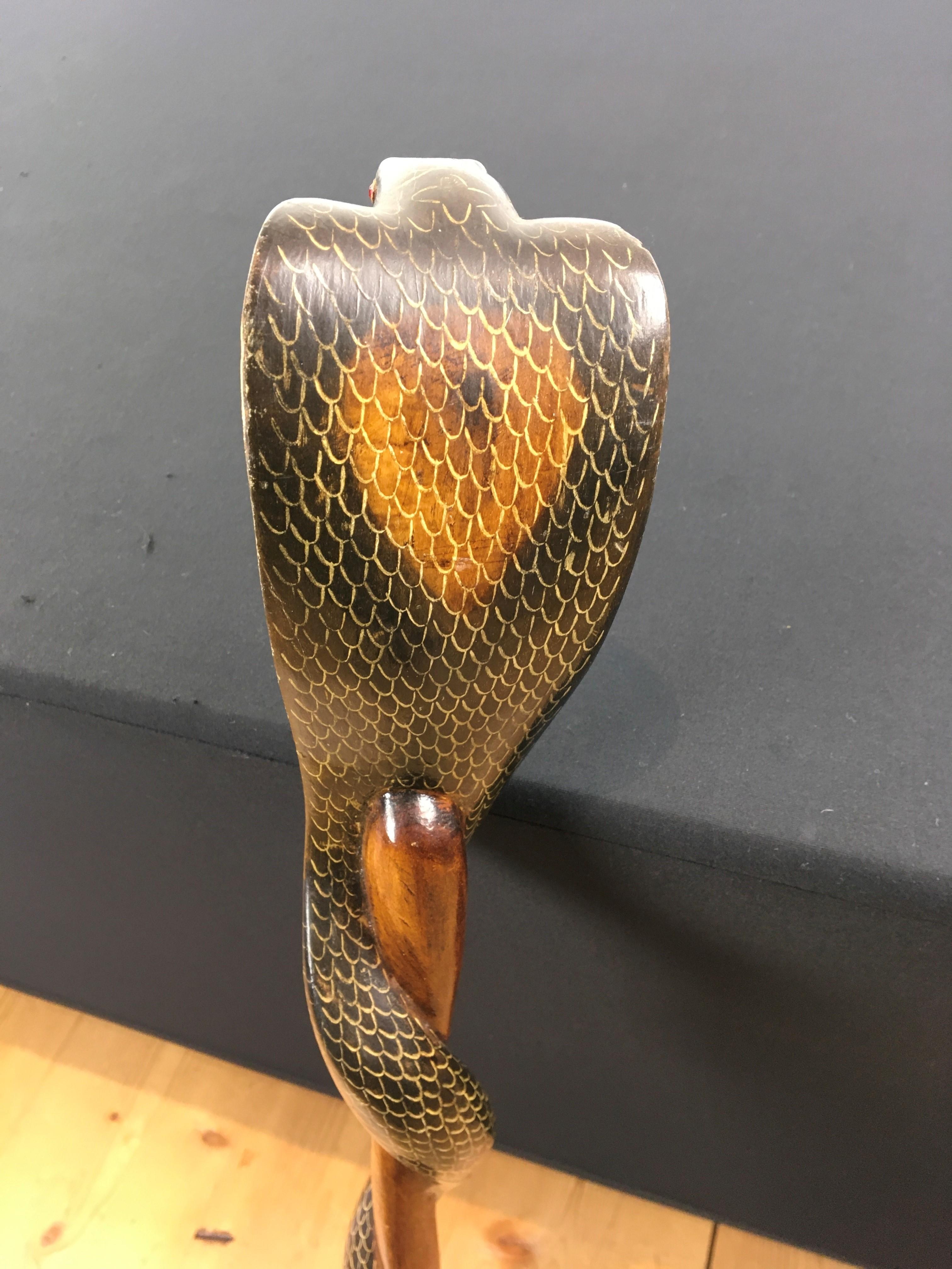 Cobra Hand, Carved Walking Stick, Walking Cane 1