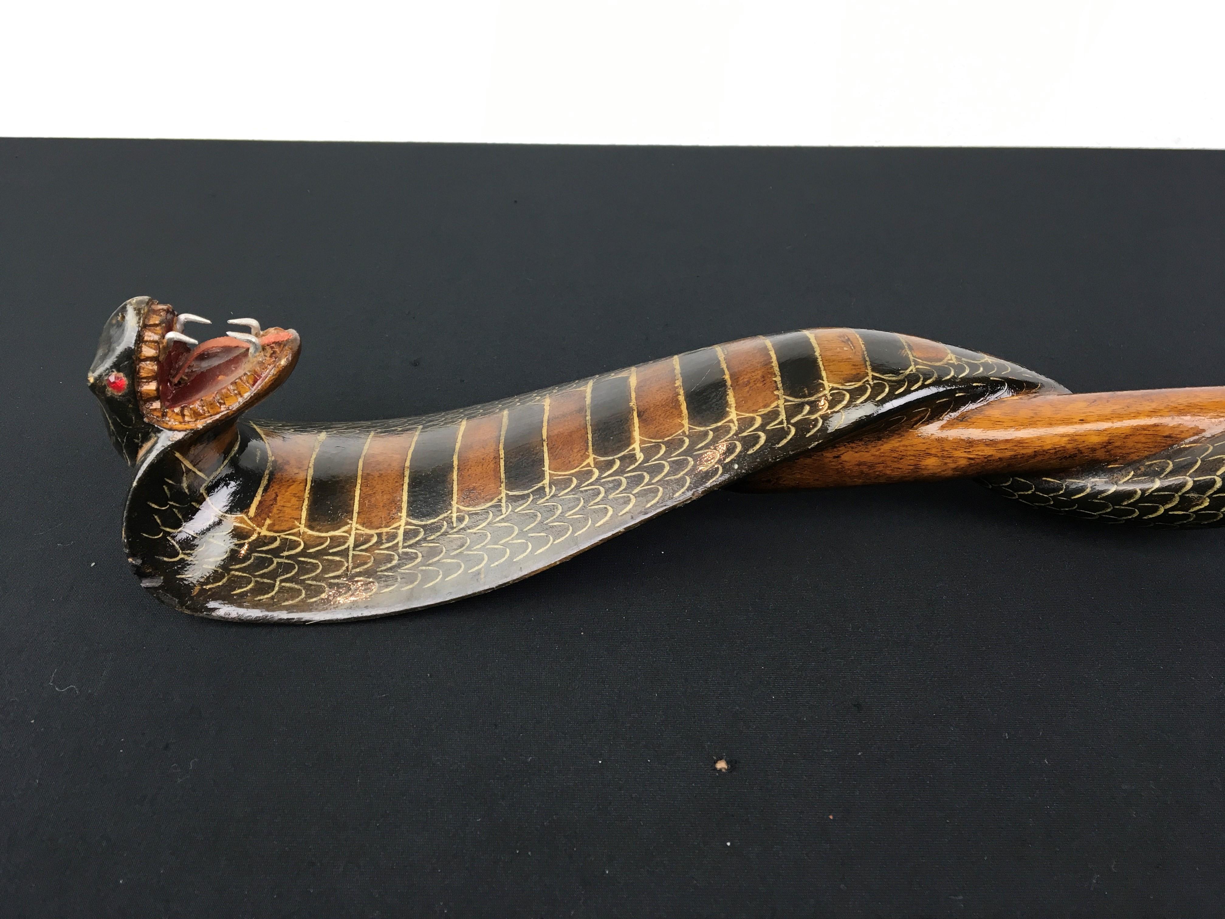 Cobra Hand, Carved Walking Stick, Walking Cane 3