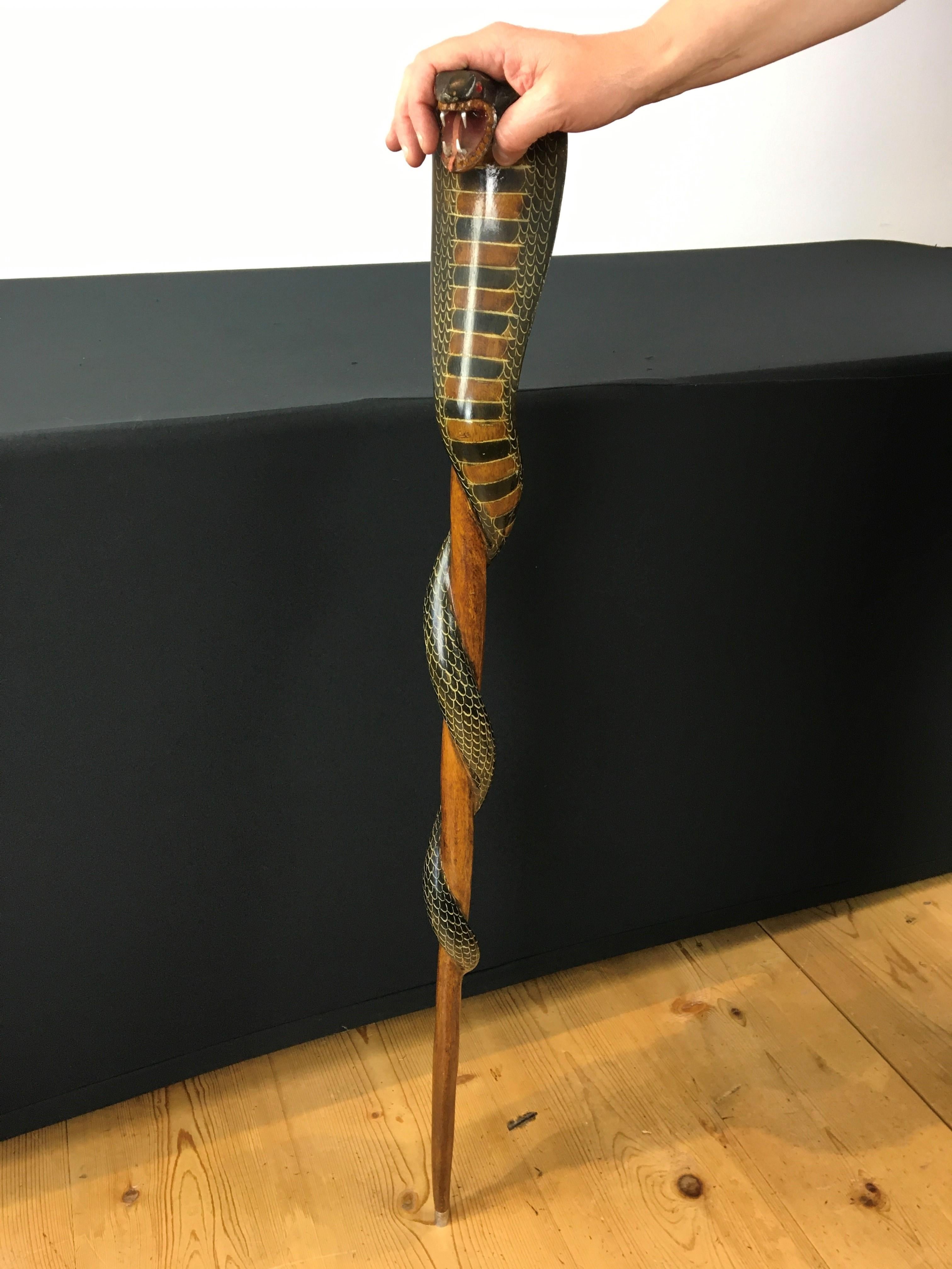 Cobra Hand, Carved Walking Stick, Walking Cane 6