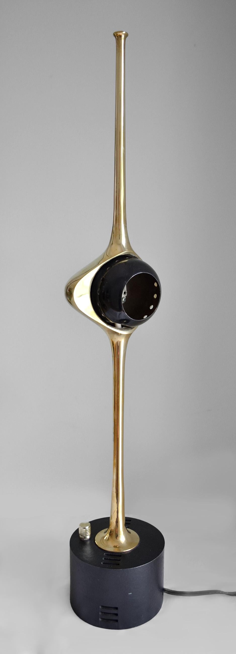 Cobra Lamp by Angelo Lelii in Brass for Arredoluce, Monza 1960s In Good Condition In Fort Lauderdale, FL