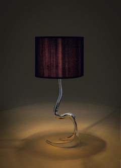 Cobra Nickel Table Lamp in Brass, Viya by Vikram Goyal