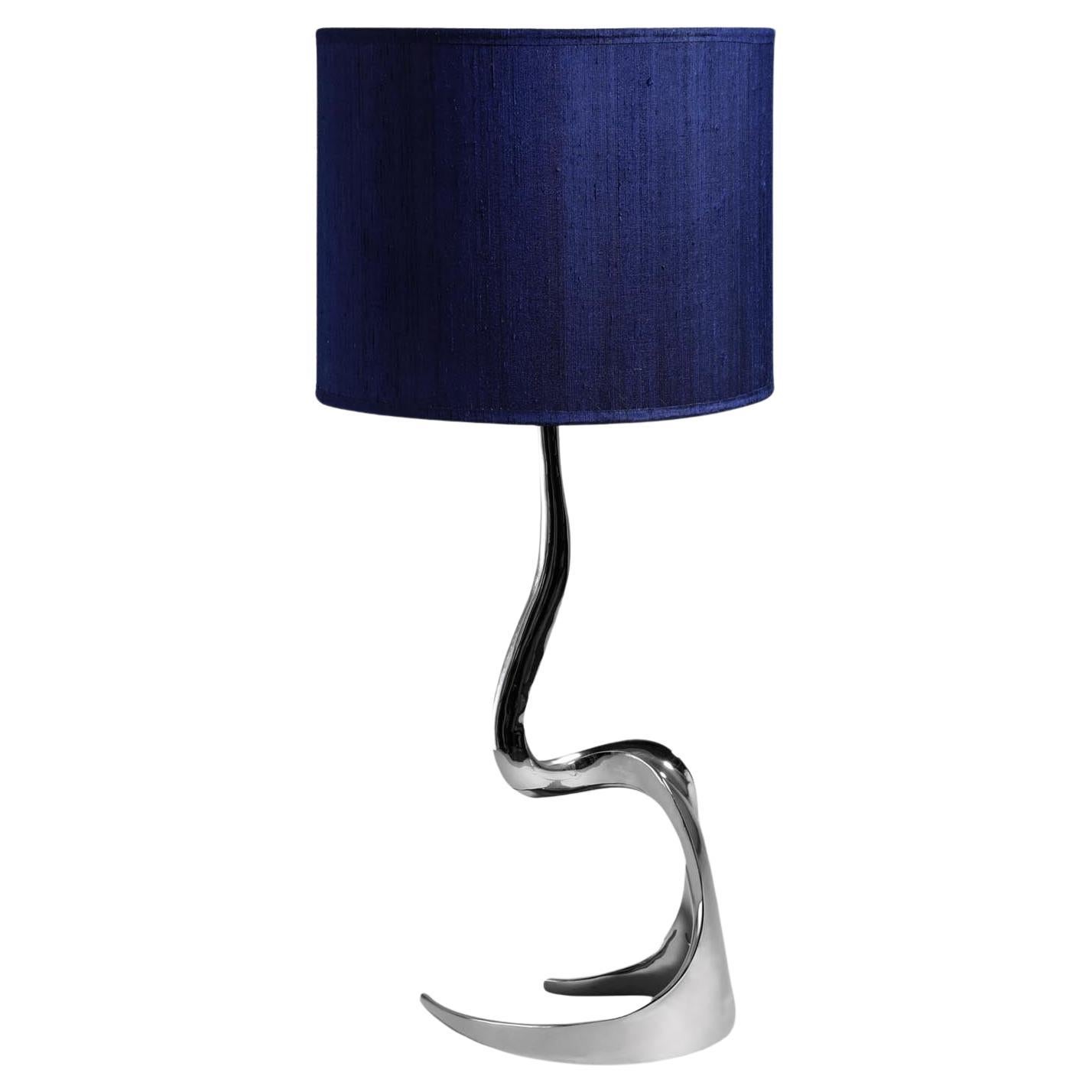 Cobra Nickel Table Lamp in Brass, Viya by Vikram Goyal For Sale