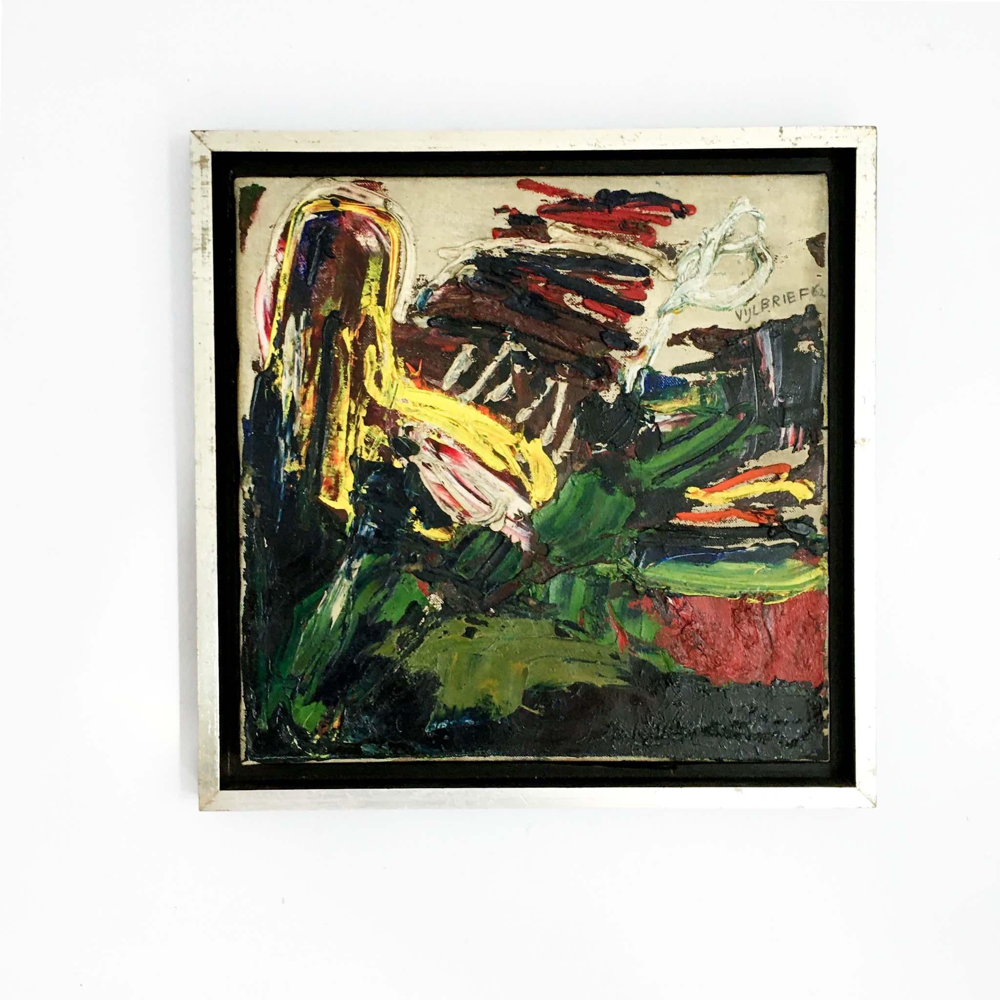 Cobra Painting ERNST VIJLBRIEF Original Oil on Canvas, 1960s, Signed & Dated For Sale 6