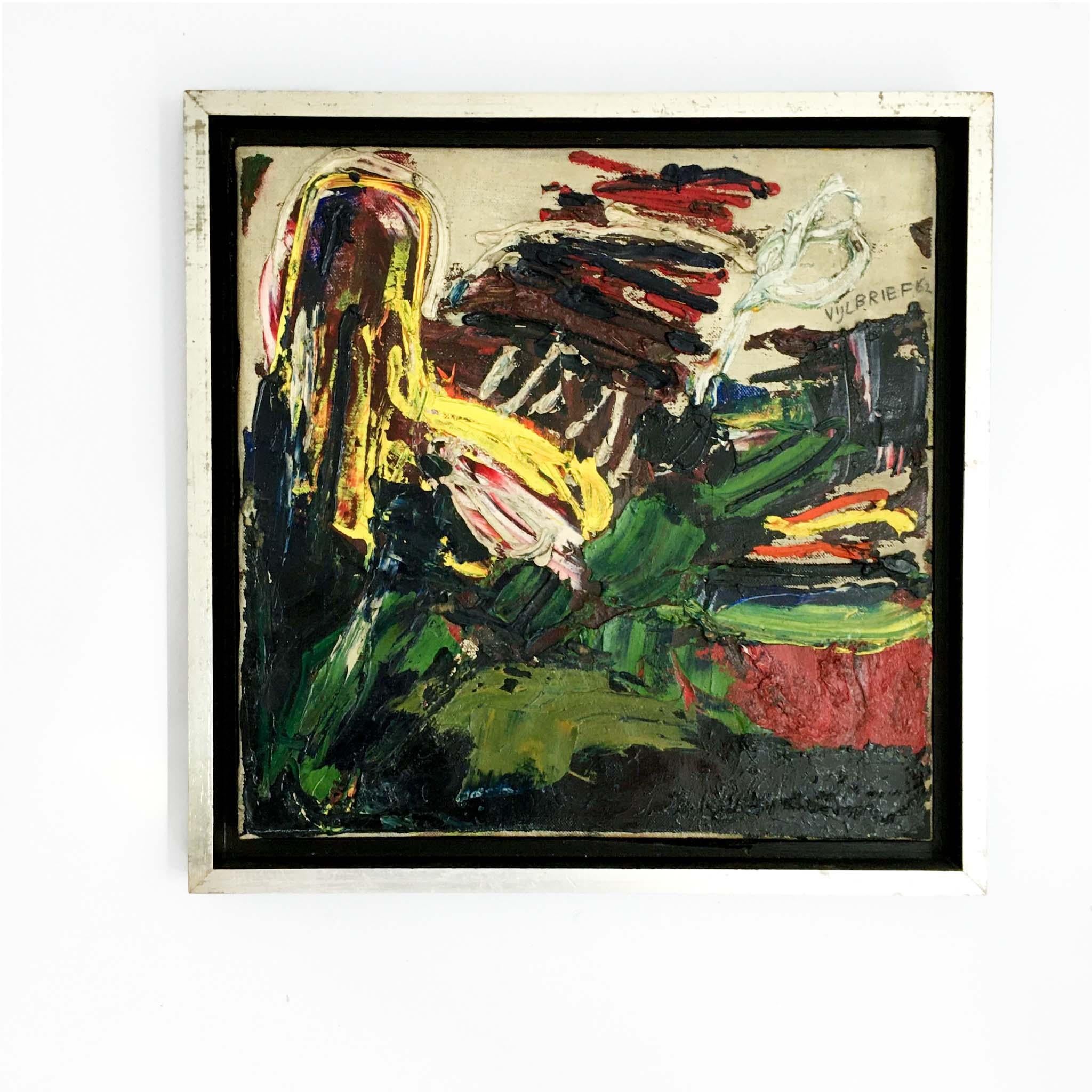powerful work “Snake in wonderland” by Ernst Vijlbrief (1938-2010).

The expressive brushstrokes are typical for the style of Vijlbrief, connecting him to CoBrA and the expressive action paintings of Karel Appel. This small work is a great example