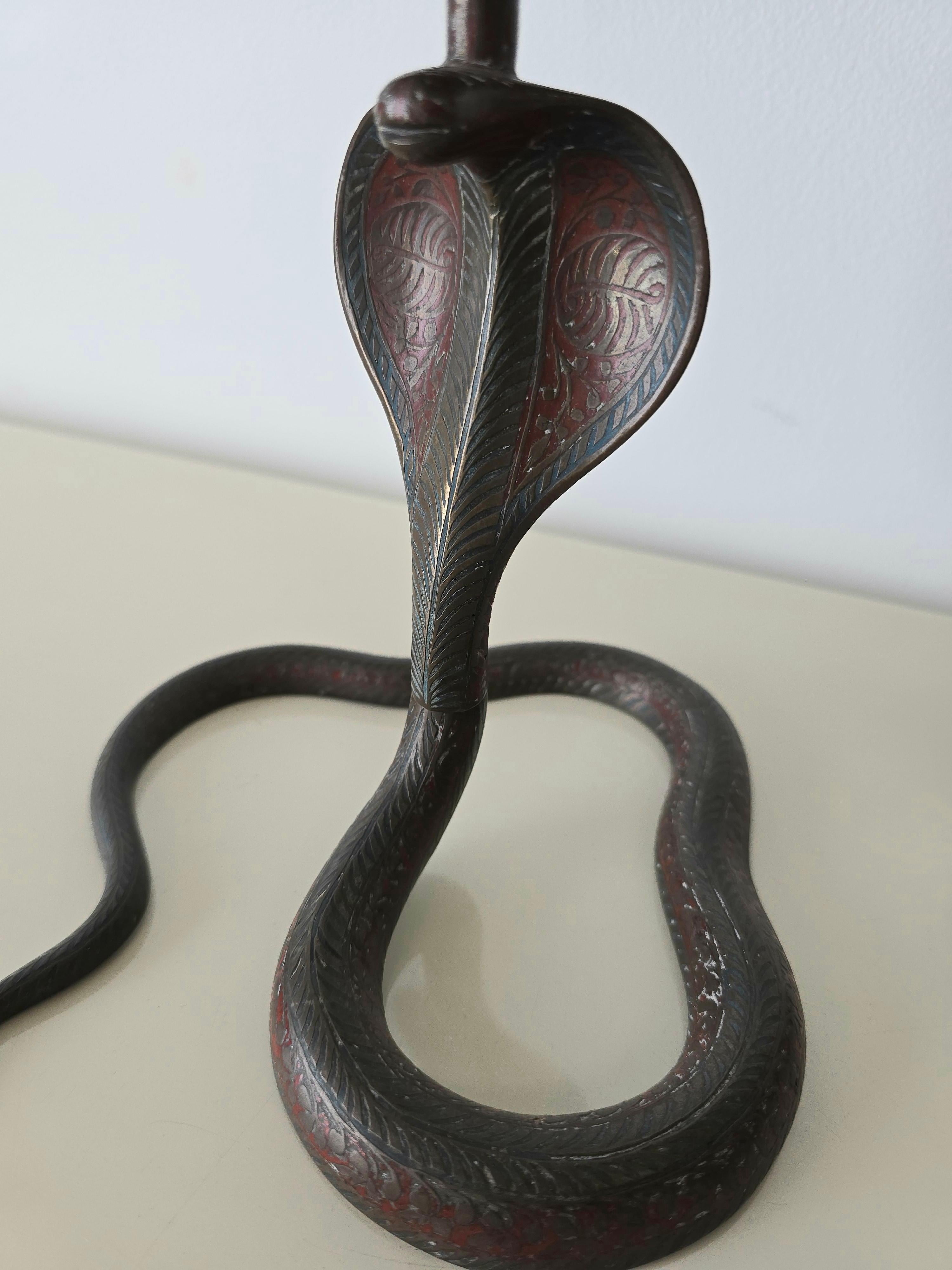 Cobra Snake Brass Bronze Candleholders In Good Condition In Toronto, ON