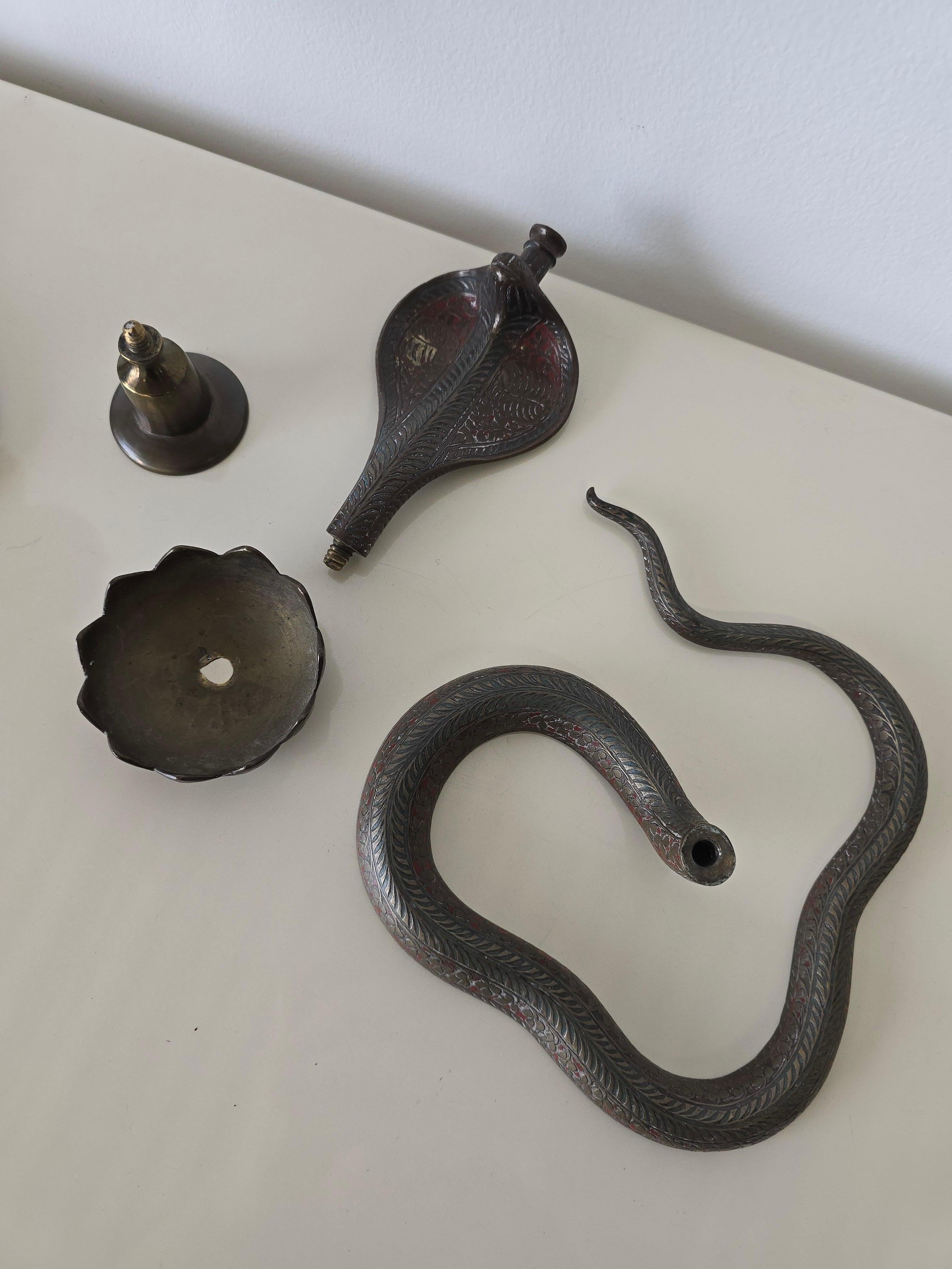 Cobra Snake Brass Bronze Candleholders 2