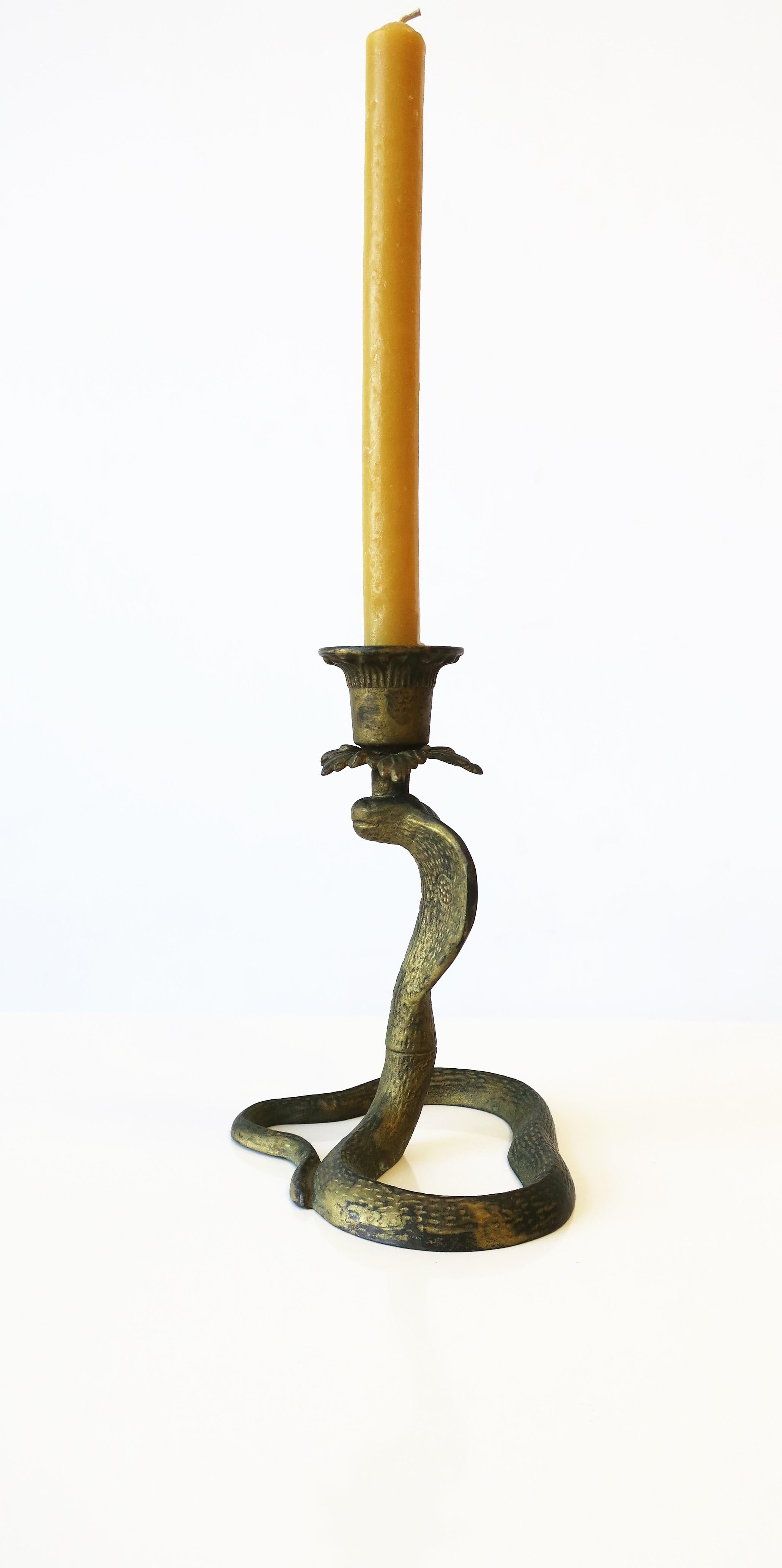 Cobra Snake Candlestick Holder in Gold Gilt For Sale 4