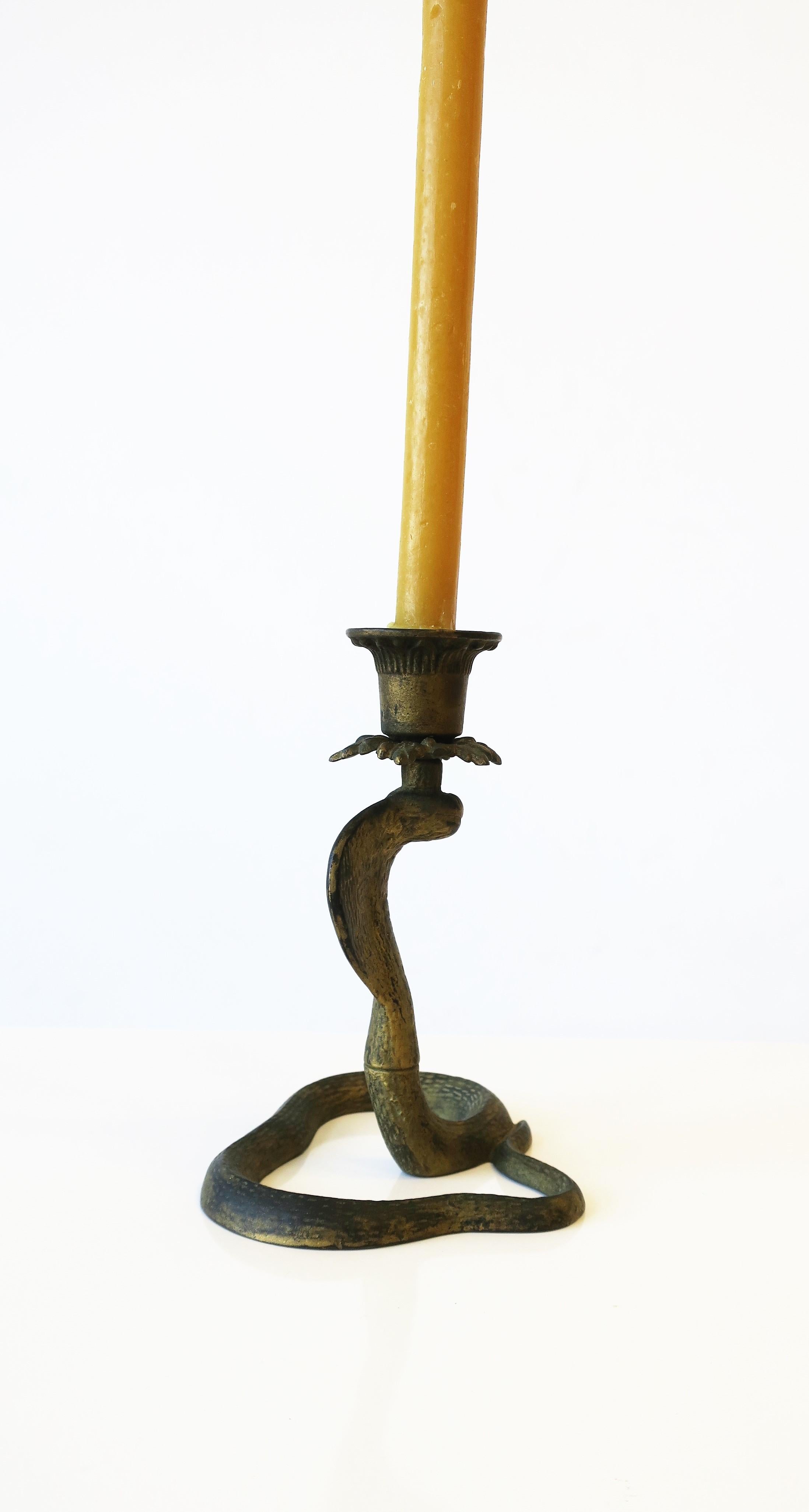 Cobra Snake Candlestick Holder in Gold Gilt For Sale 7