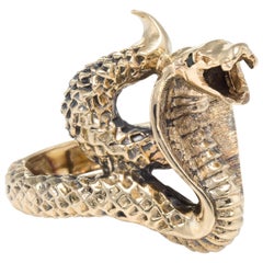Cobra Snake Ring Vintage 14 Karat Gold Estate Fine Jewelry Serpent Pre Owned