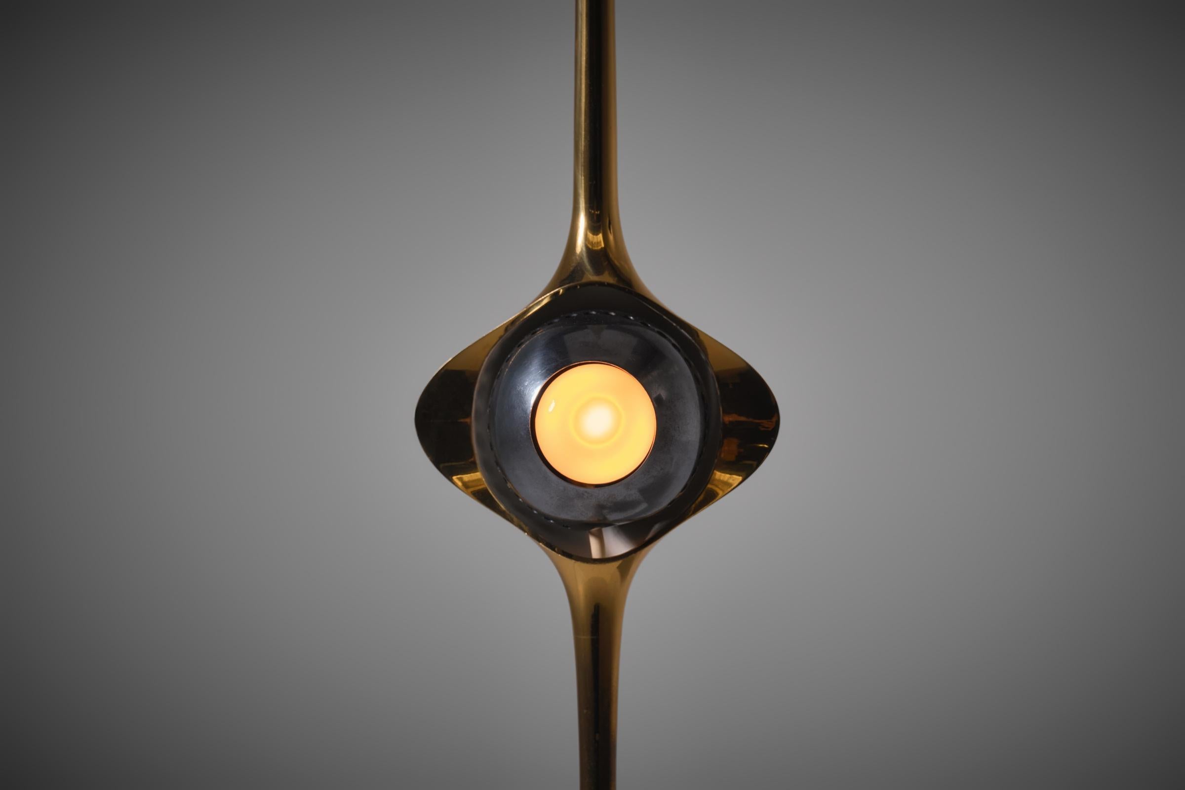 Mid-Century Modern Lampe de table Cobra en laiton par Angelo Lelii pour Arredoluce, Italie 1962 en vente