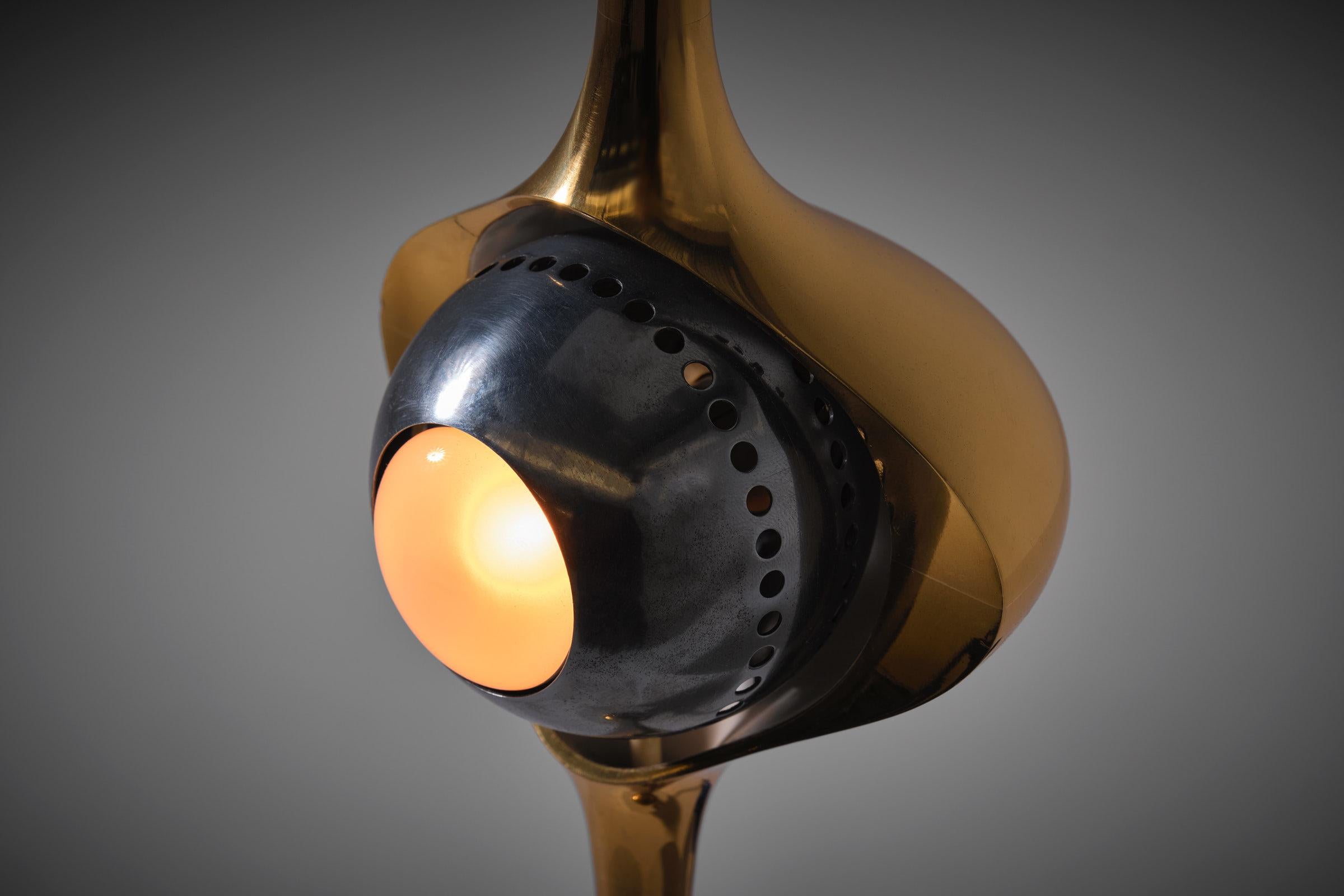 Poli Lampe de table Cobra en laiton par Angelo Lelii pour Arredoluce, Italie 1962 en vente