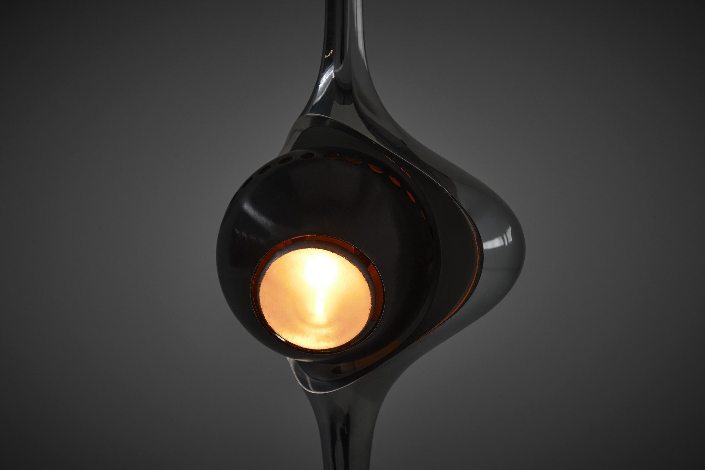 Lampe de table Cobra en laiton nickelé d'Angelo Lelii pour Arredoluce, Italie 1962 en vente 4