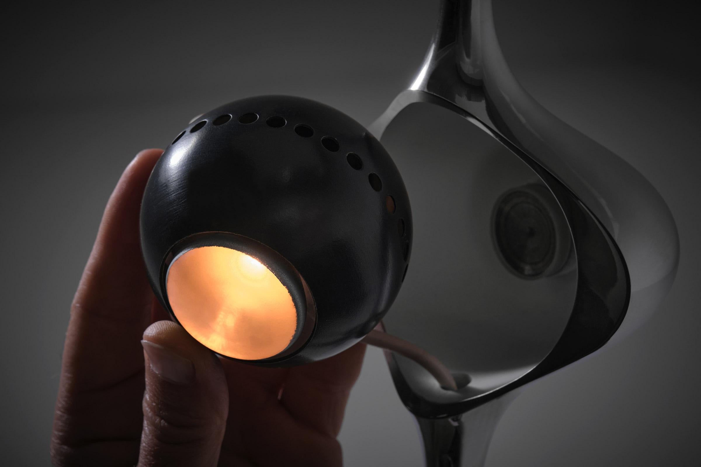 Lampe de table Cobra en laiton nickelé d'Angelo Lelii pour Arredoluce, Italie 1962 en vente 6