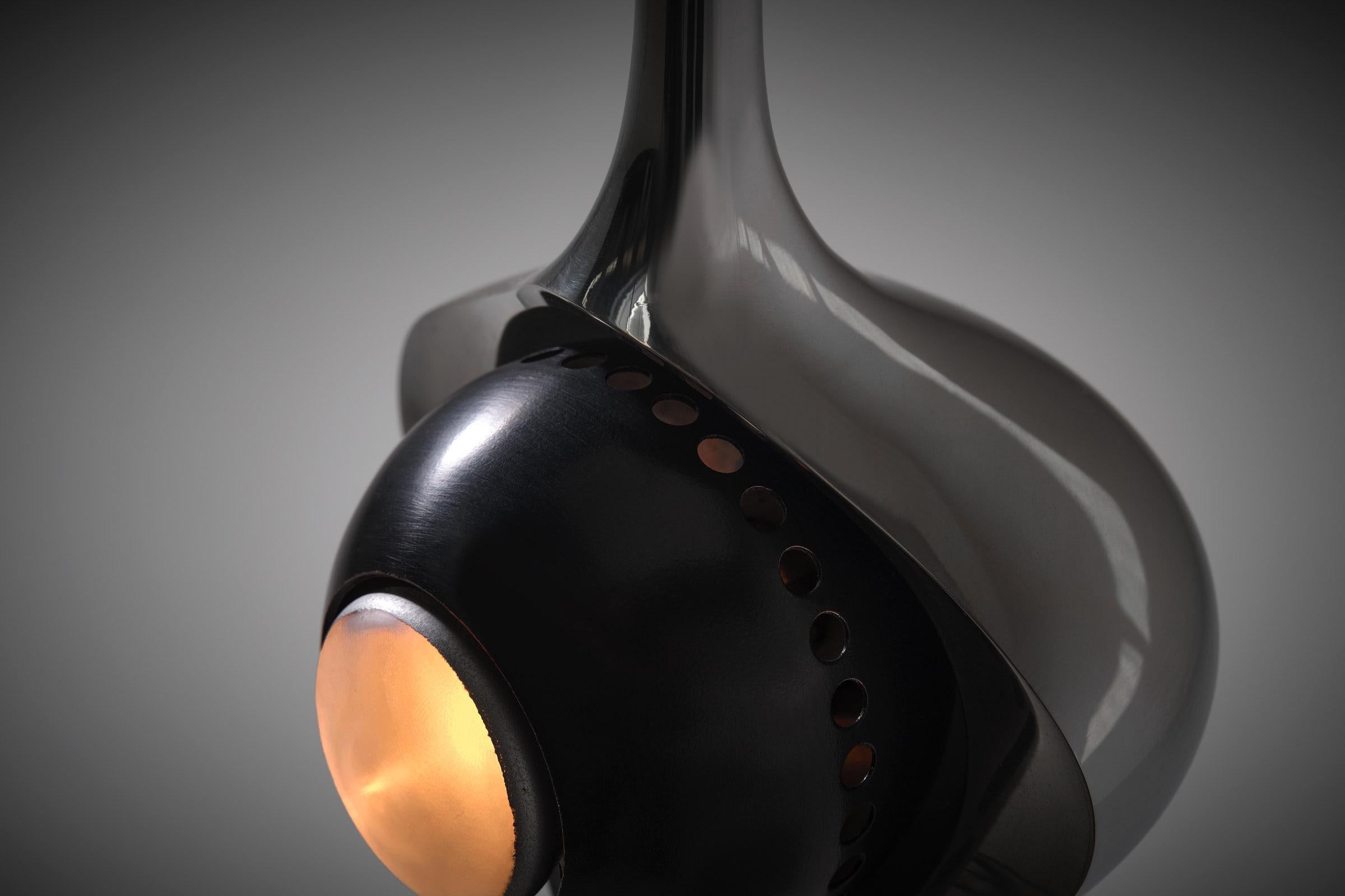 Lampe de table Cobra en laiton nickelé d'Angelo Lelii pour Arredoluce, Italie 1962 Bon état - En vente à Rotterdam, ZH