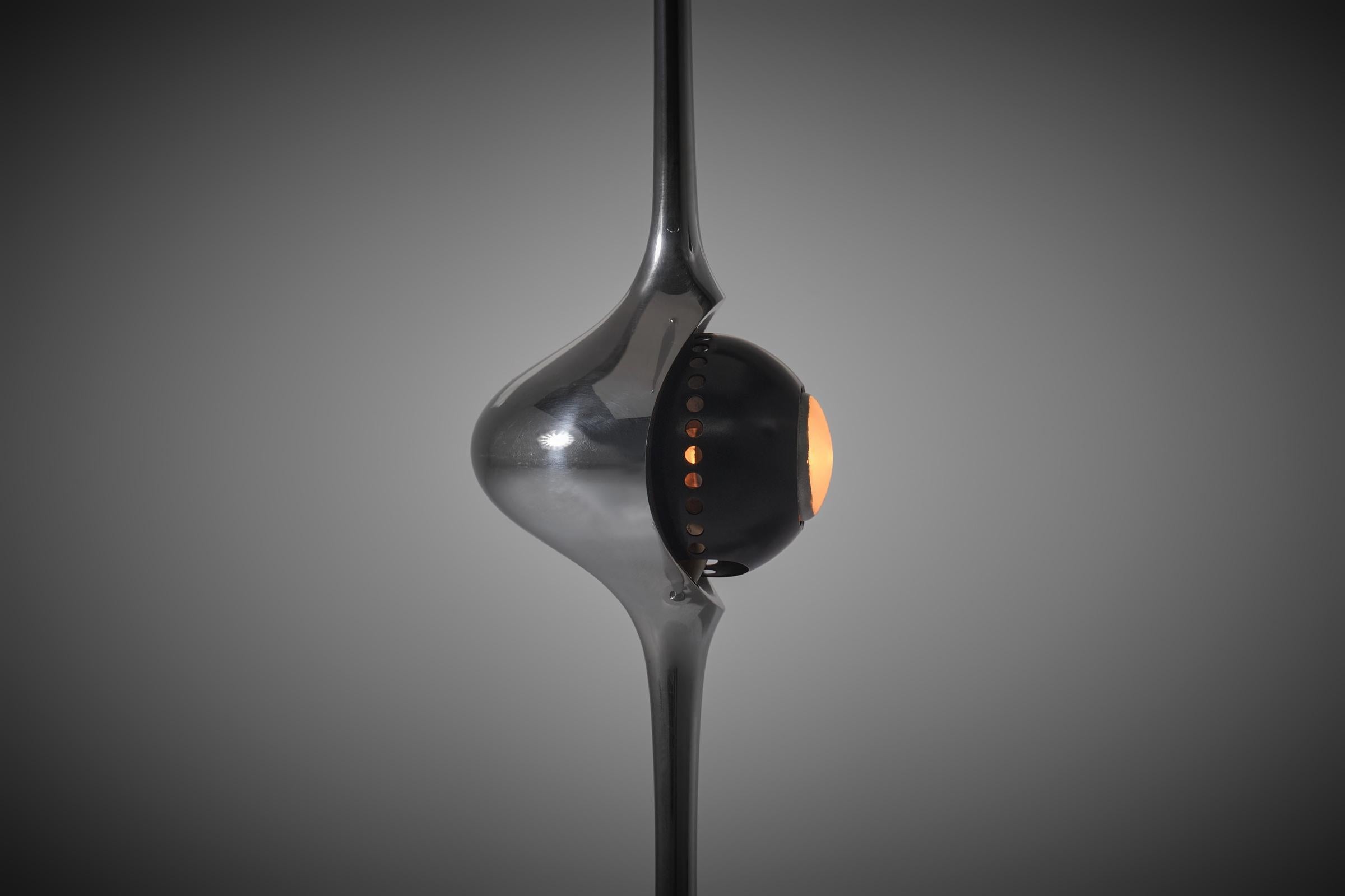 Nickel Lampe de table Cobra en laiton nickelé d'Angelo Lelii pour Arredoluce, Italie 1962 en vente