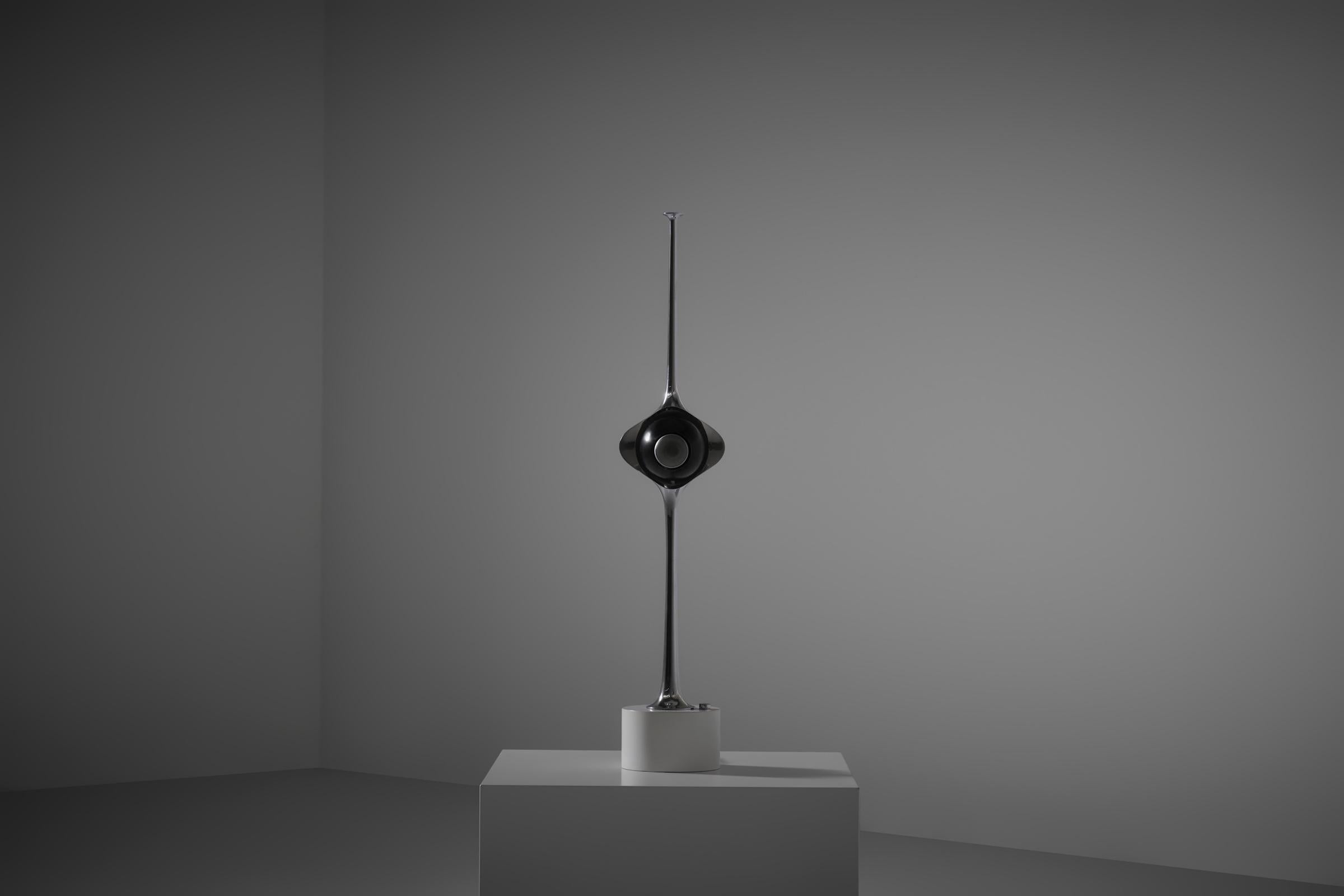 Lampe de table Cobra en laiton nickelé d'Angelo Lelii pour Arredoluce, Italie 1962 en vente 1