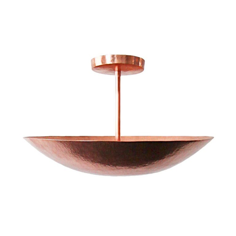 Cobre Collection, Pendant Light in Hammered Copper, Olla, Size B 1