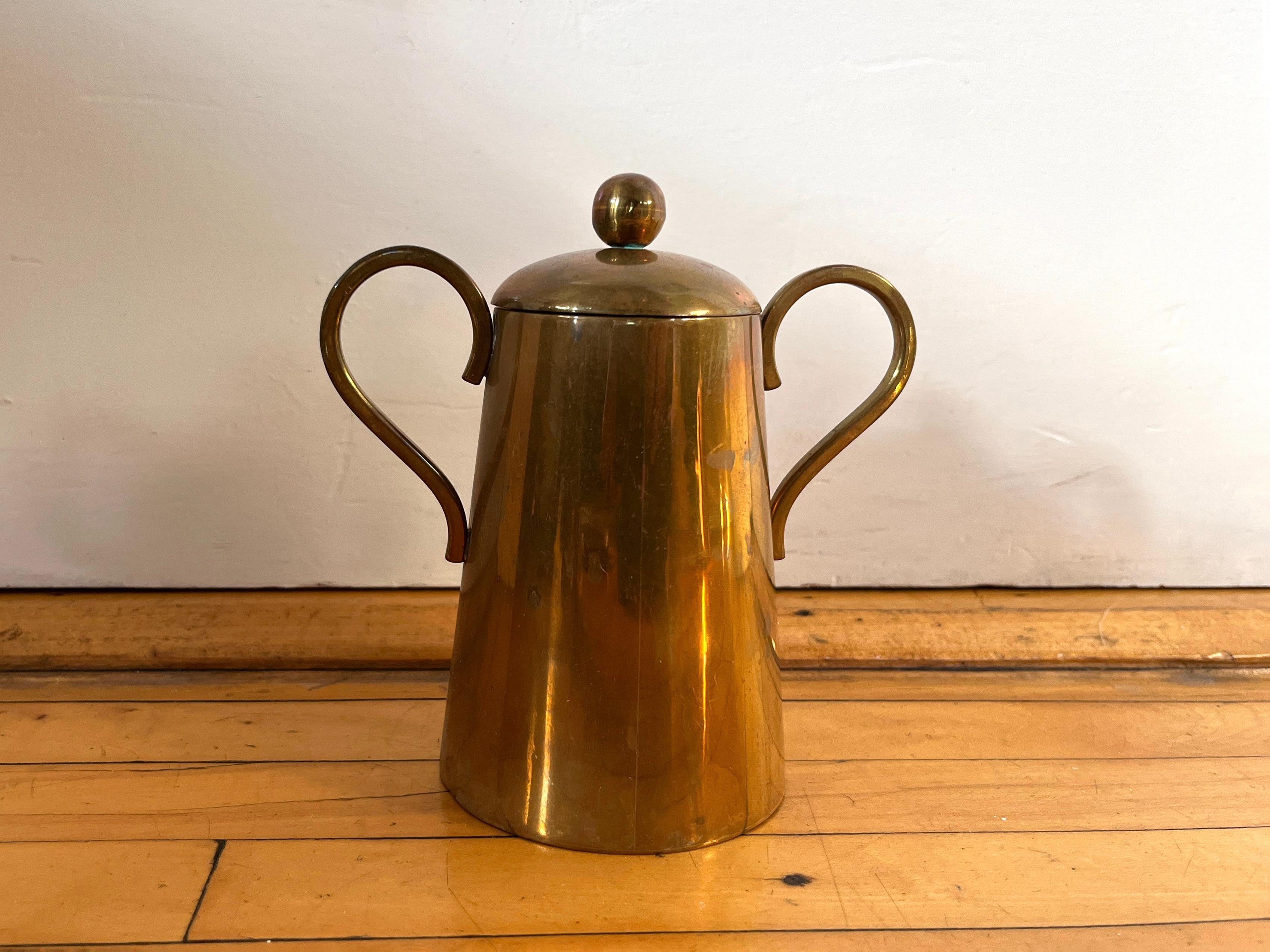Cobre Y Latón Servicio de Café Mexicano de Latón con Bandeja, Azucarero, Cremera, Taxco en venta 4