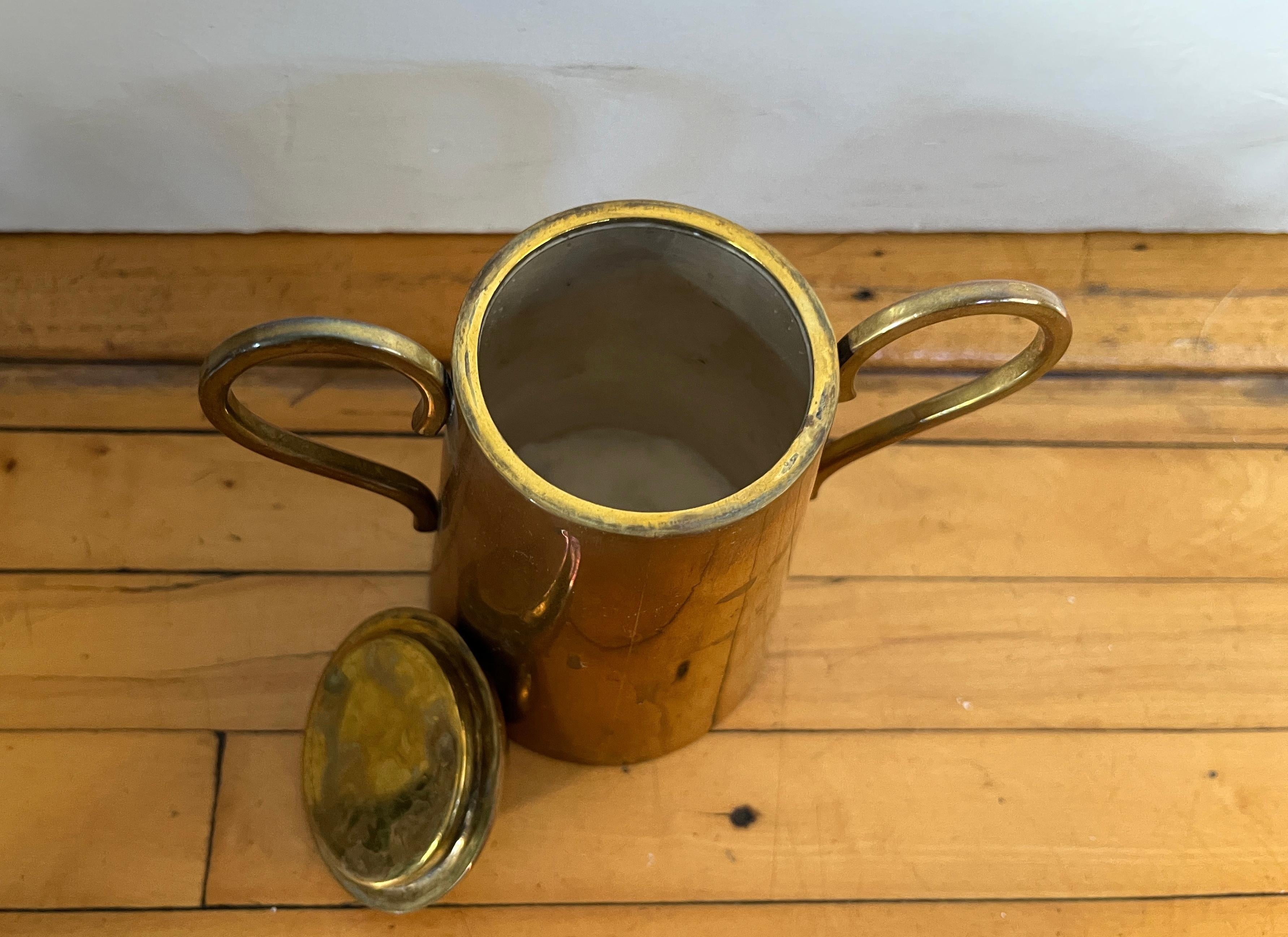 Cobre Y Latón Servicio de Café Mexicano de Latón con Bandeja, Azucarero, Cremera, Taxco en venta 5