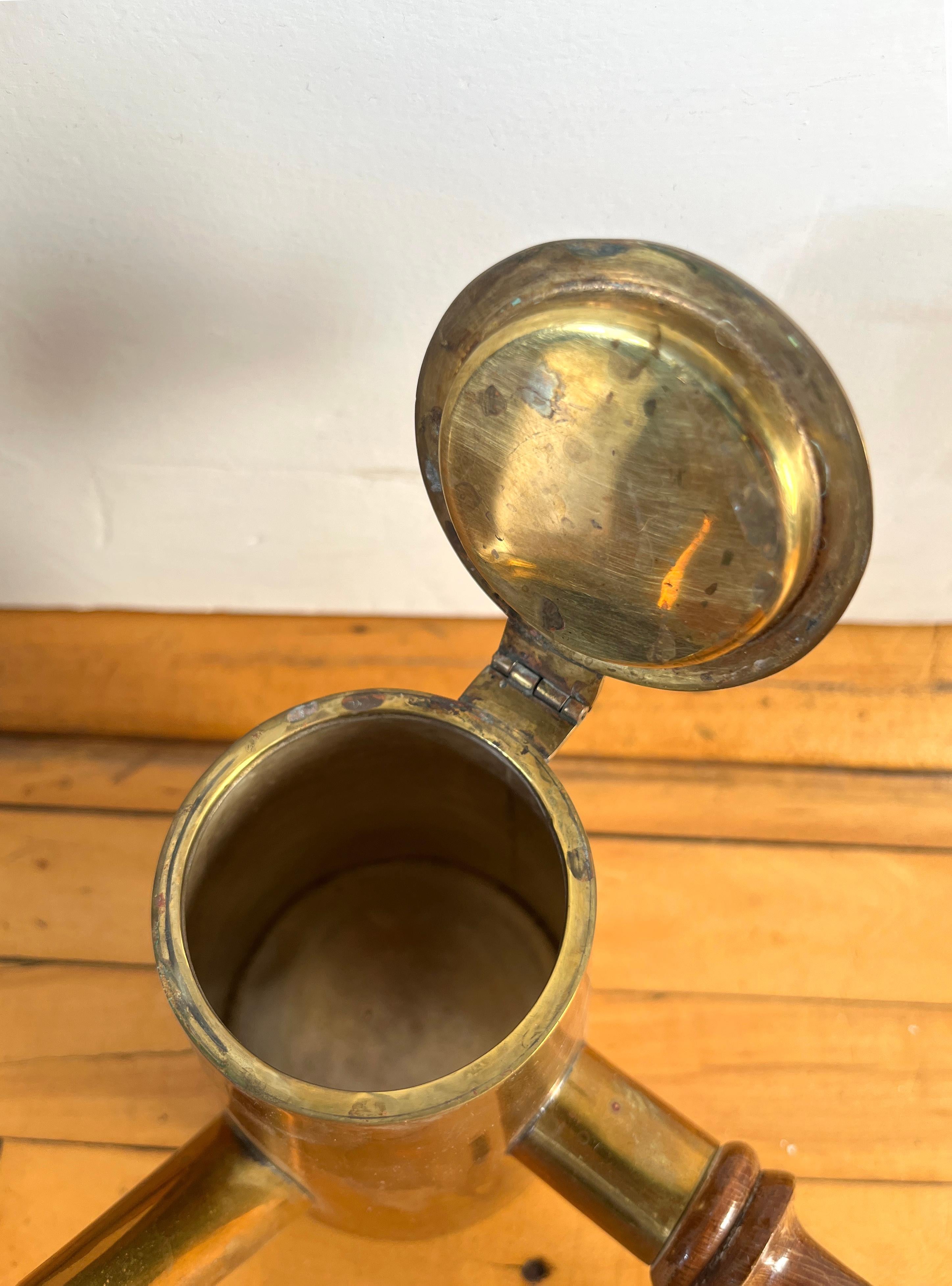Cobre Y Latón Servicio de Café Mexicano de Latón con Bandeja, Azucarero, Cremera, Taxco en venta 9