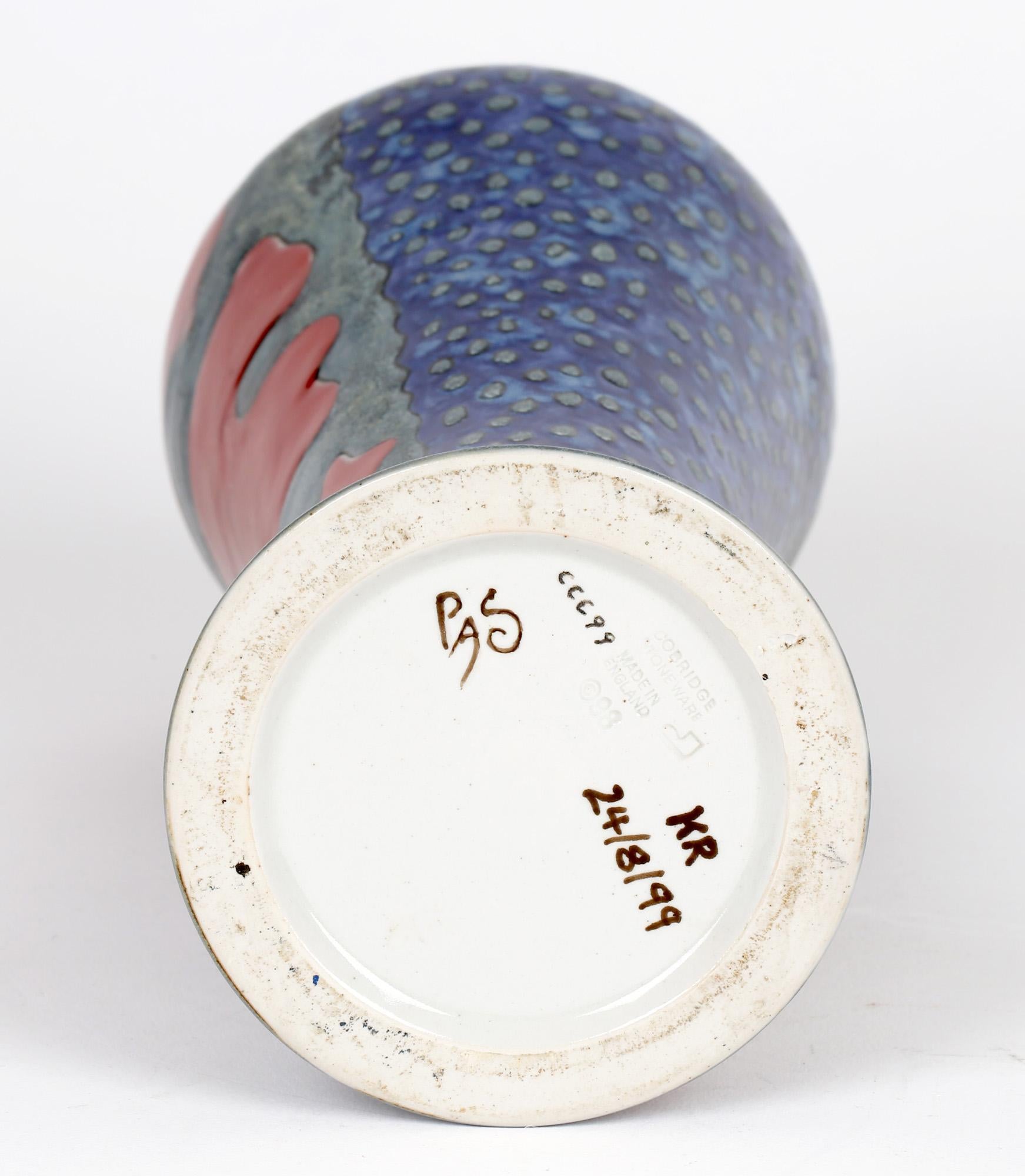Cobridge English Stoneware Abstract Design Art Pottery Vase For Sale 2