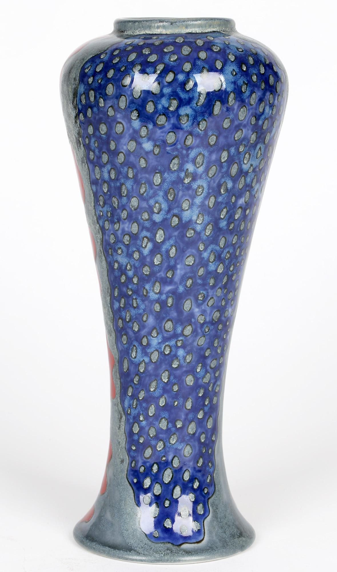 Modern Cobridge English Stoneware Abstract Design Art Pottery Vase For Sale