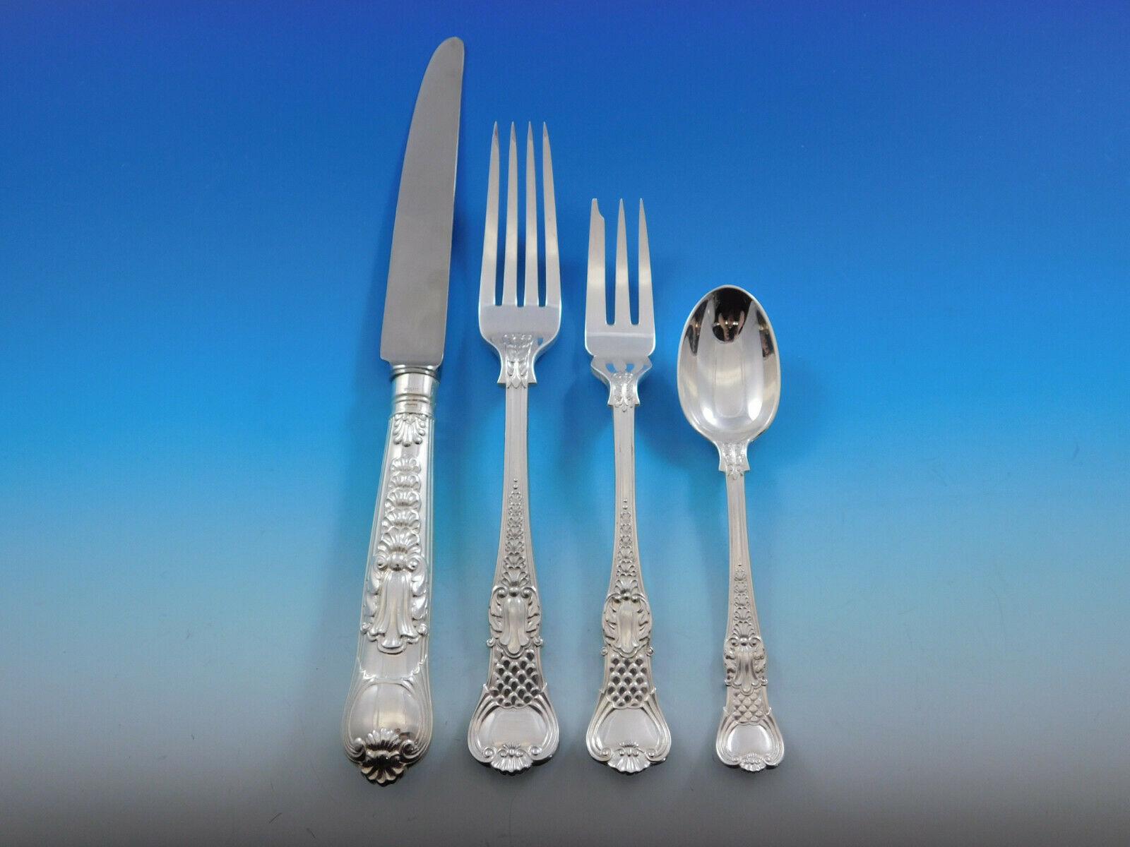 Coburg by CJ Vander English Sterling Silver Flatware Set 12 Service Dinner 79 Pc In Excellent Condition In Big Bend, WI