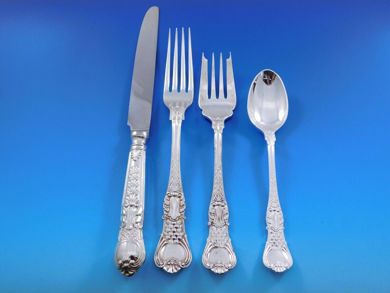 Coburg by Roberts & Belk English Silverplated Flatware Set Service 56 pc Dinner In Excellent Condition For Sale In Big Bend, WI